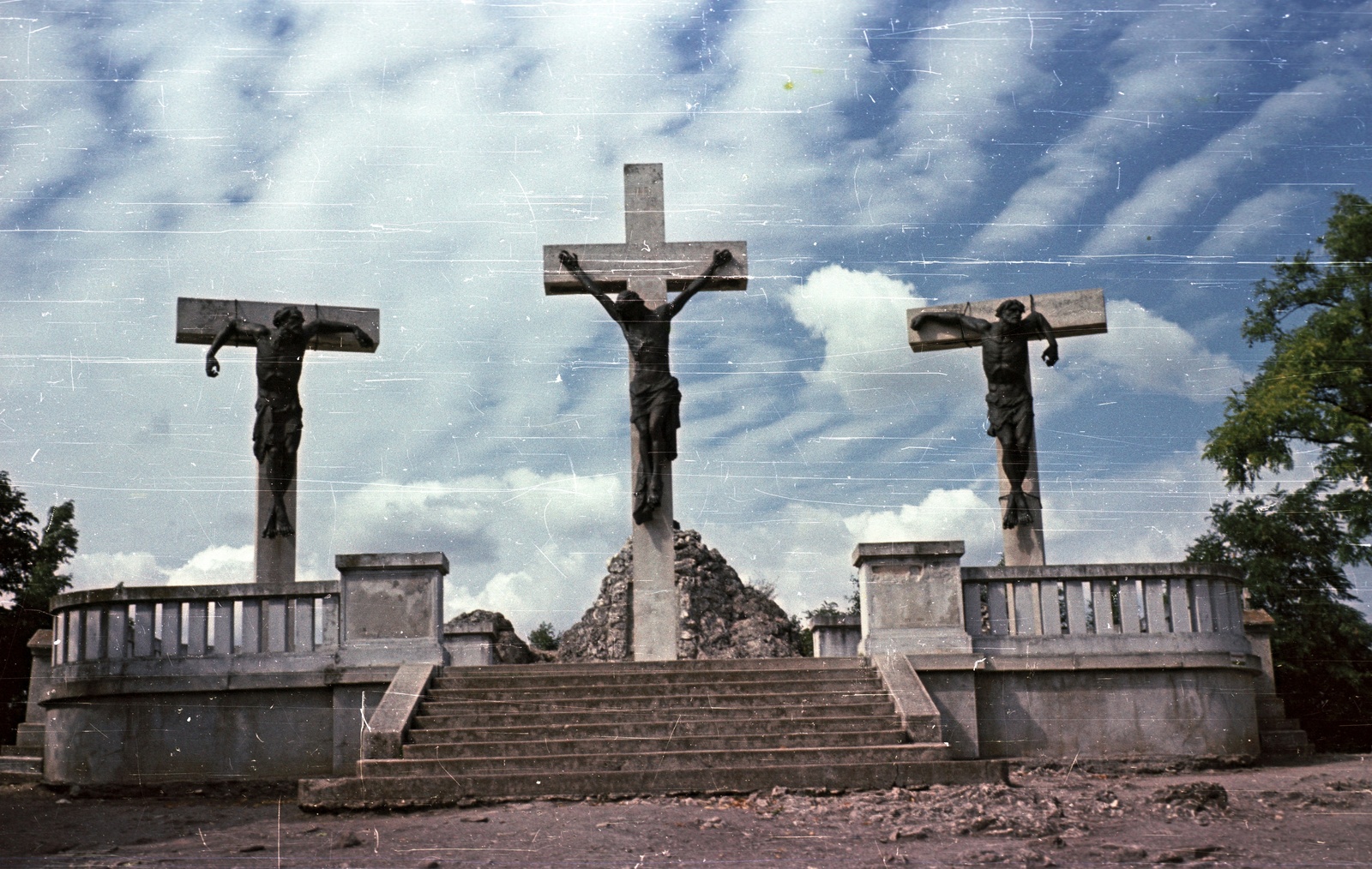 Hungary,Lake Balaton, Tihany, Kálvária., 1958, Nagy Gyula, colorful, calvary, Fortepan #51583