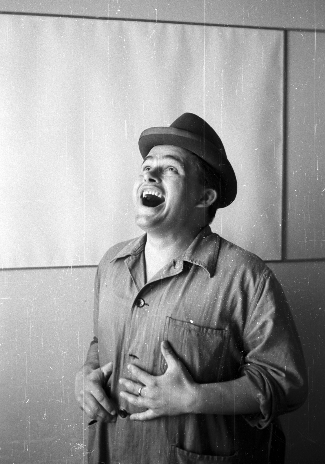 1958, Nagy Gyula, smile, fun, Fortepan #51601