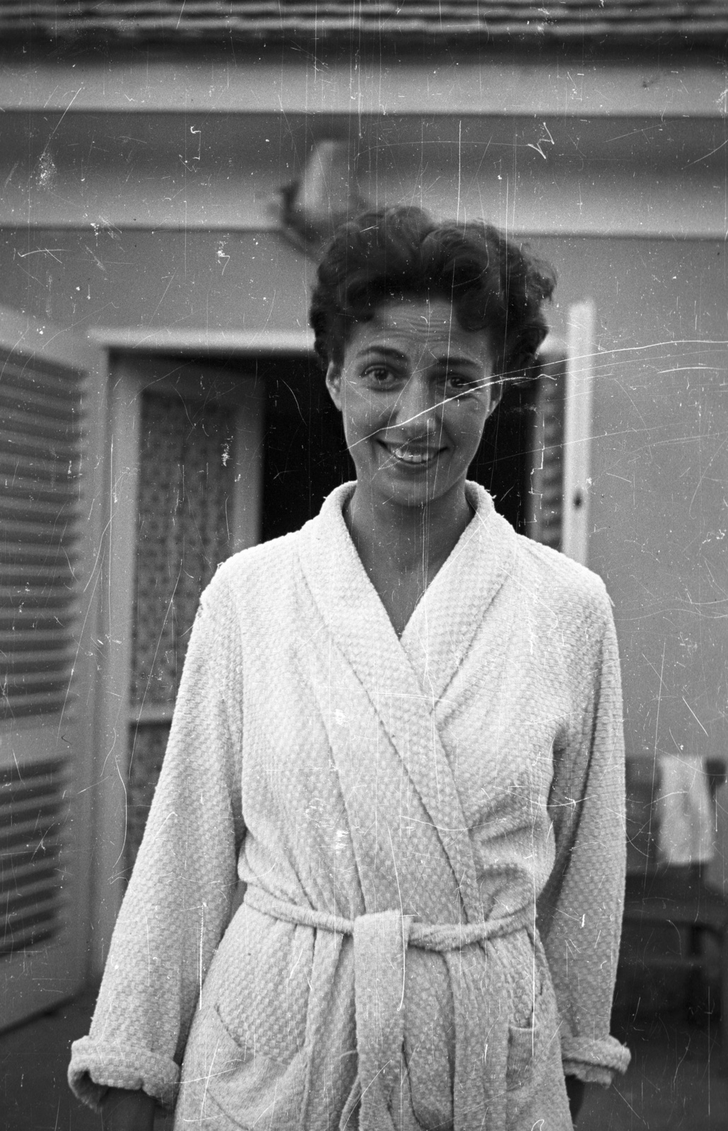 1958, Nagy Gyula, bathrobe, Fortepan #51605