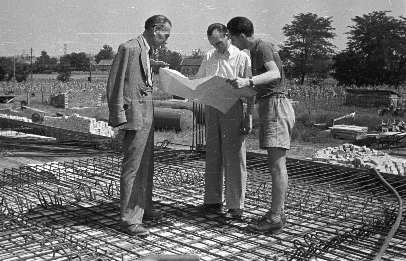 1953, Nagy Gyula, construction, designer, slab, iron worker, Fortepan #51916