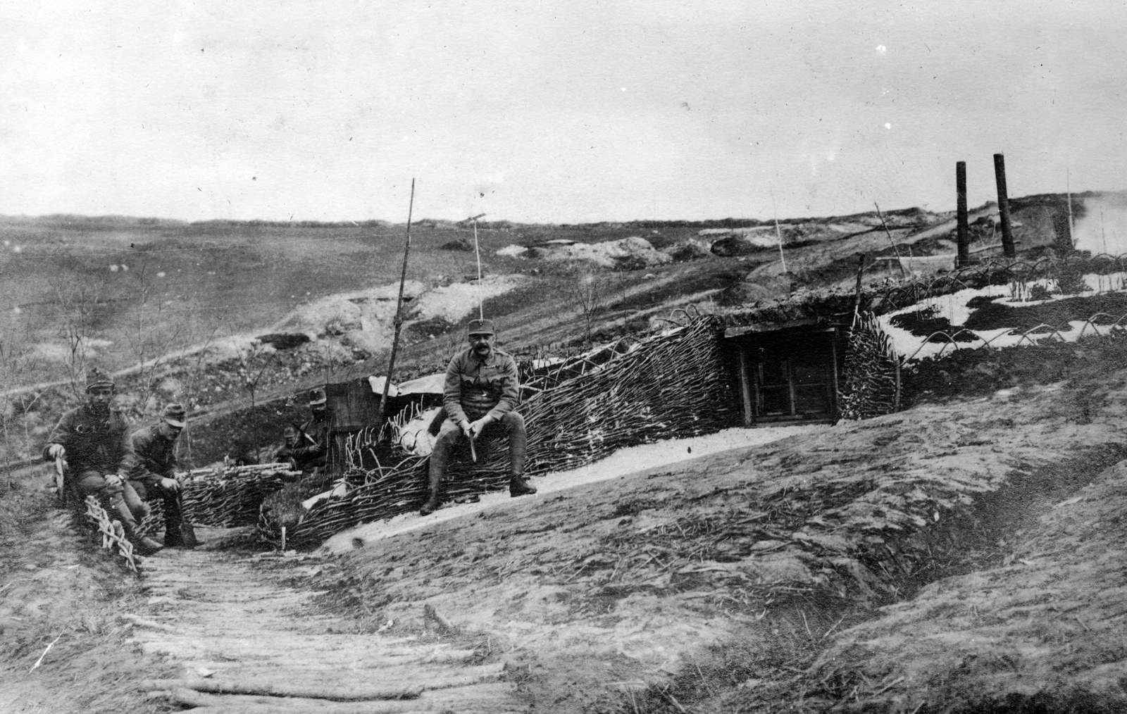 Ukraine, lövészárok az Ikva folyó közelében., 1915, Komlós Péter, First World War, trench, Fortepan #52219