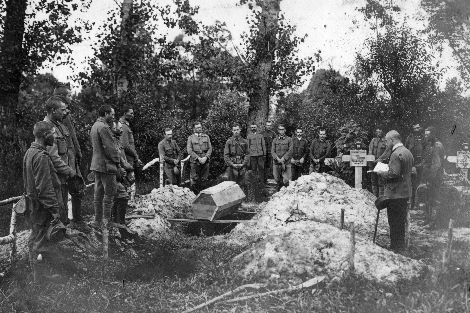 Lengyelország, Kadlubiska, 1916, Komlós Péter, első világháború, temetés, Fortepan #52276