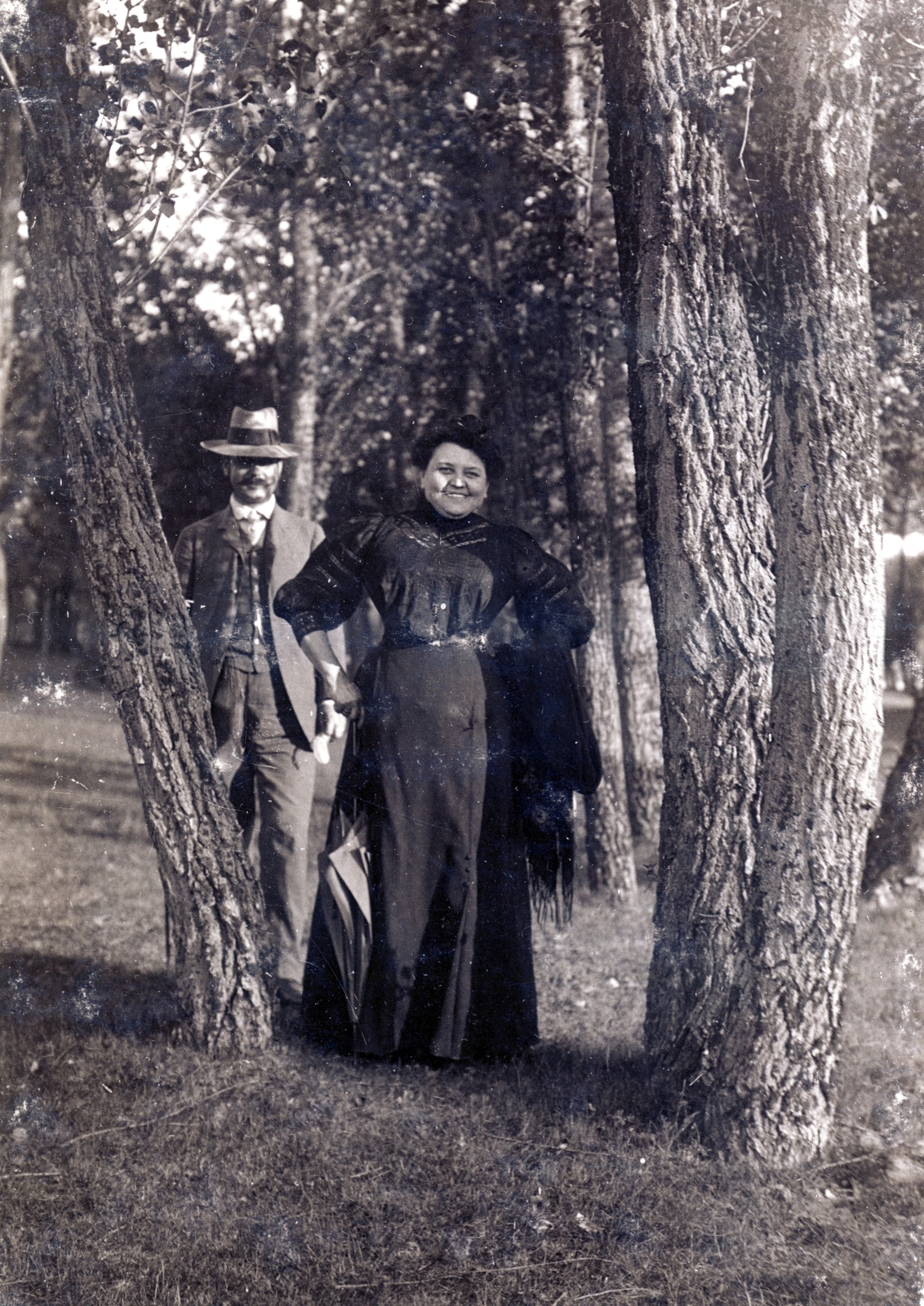 1910, Erdőssy Béla, couple, black dress, Fortepan #52705