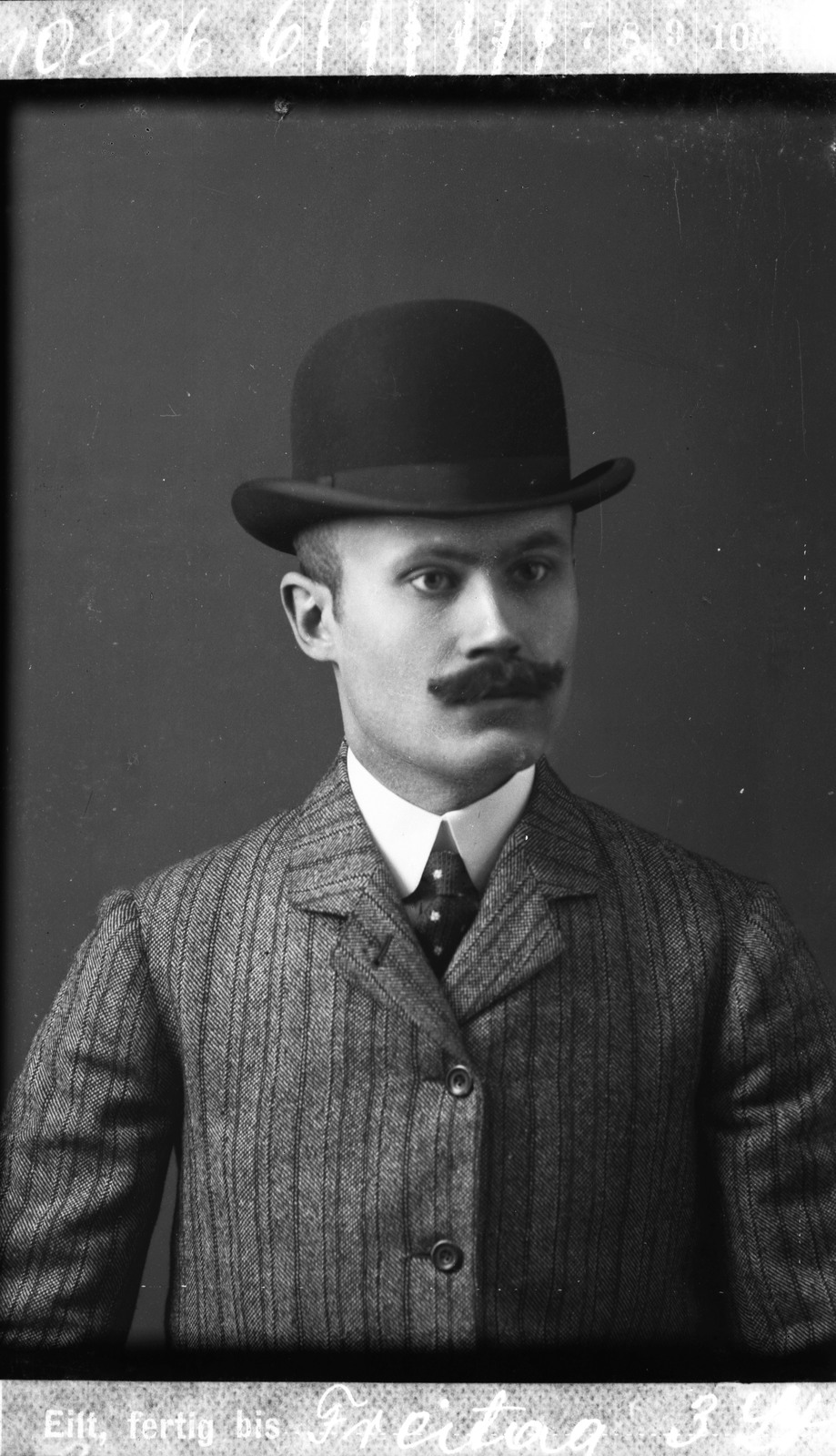 1908, Fortepan, portrait, hat, man, bowler hat, Fortepan #52761