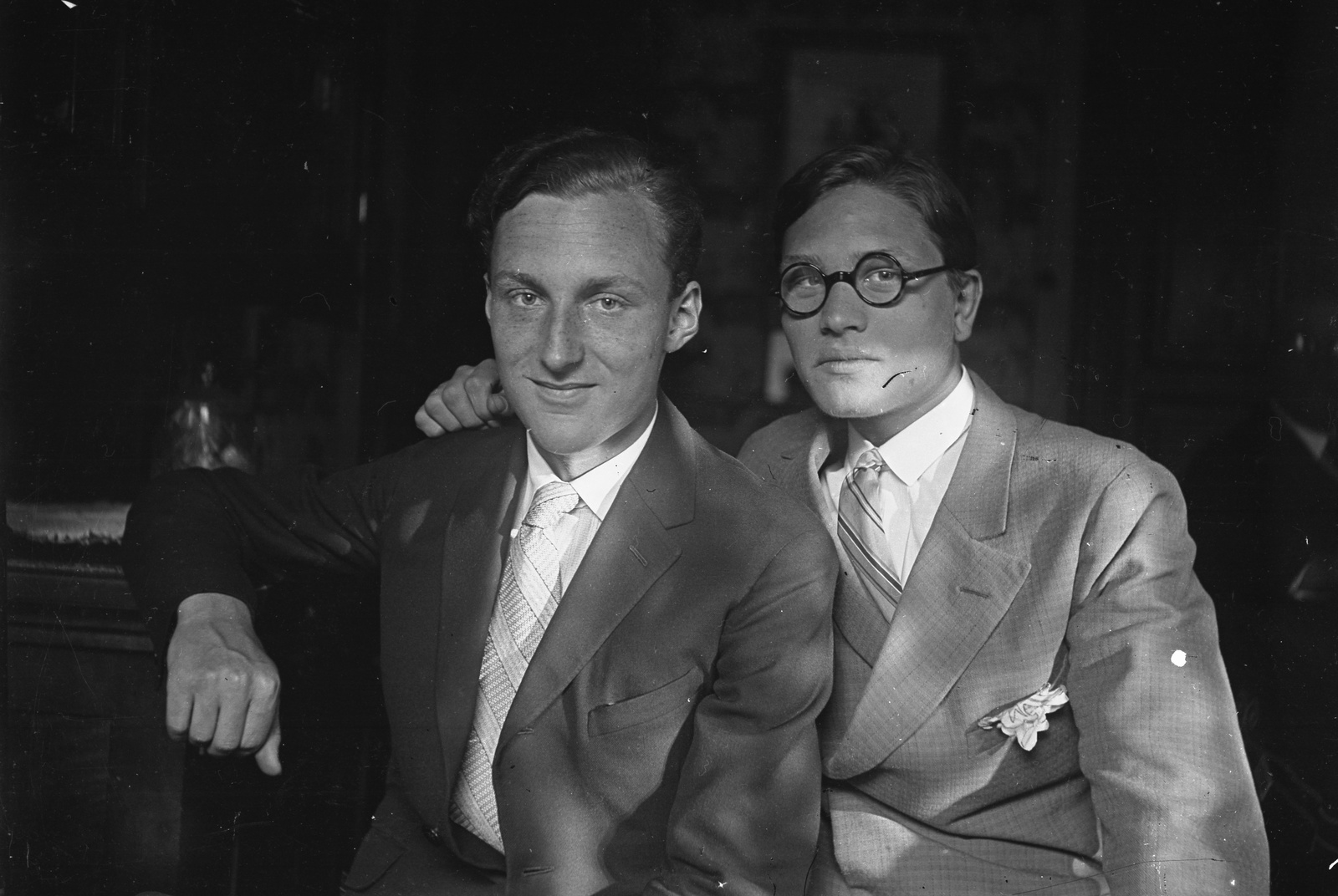 1930, Fortepan, szemüveg, kettős portré, férfiak, Fortepan #52763