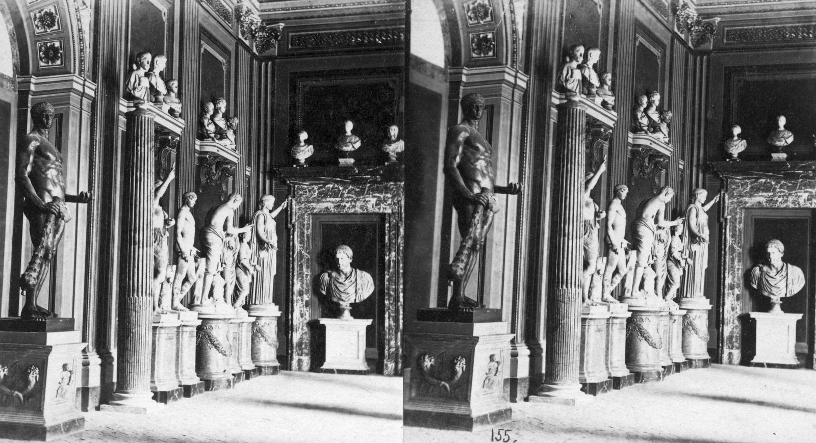 Italy, Rome, a Capitoliumi Múzeumok egyike a Palazzo Nuovo-ban., 1900, Fortepan, sculpture, museum, ancient culture, stereophoto, nude figure, Fortepan #53450