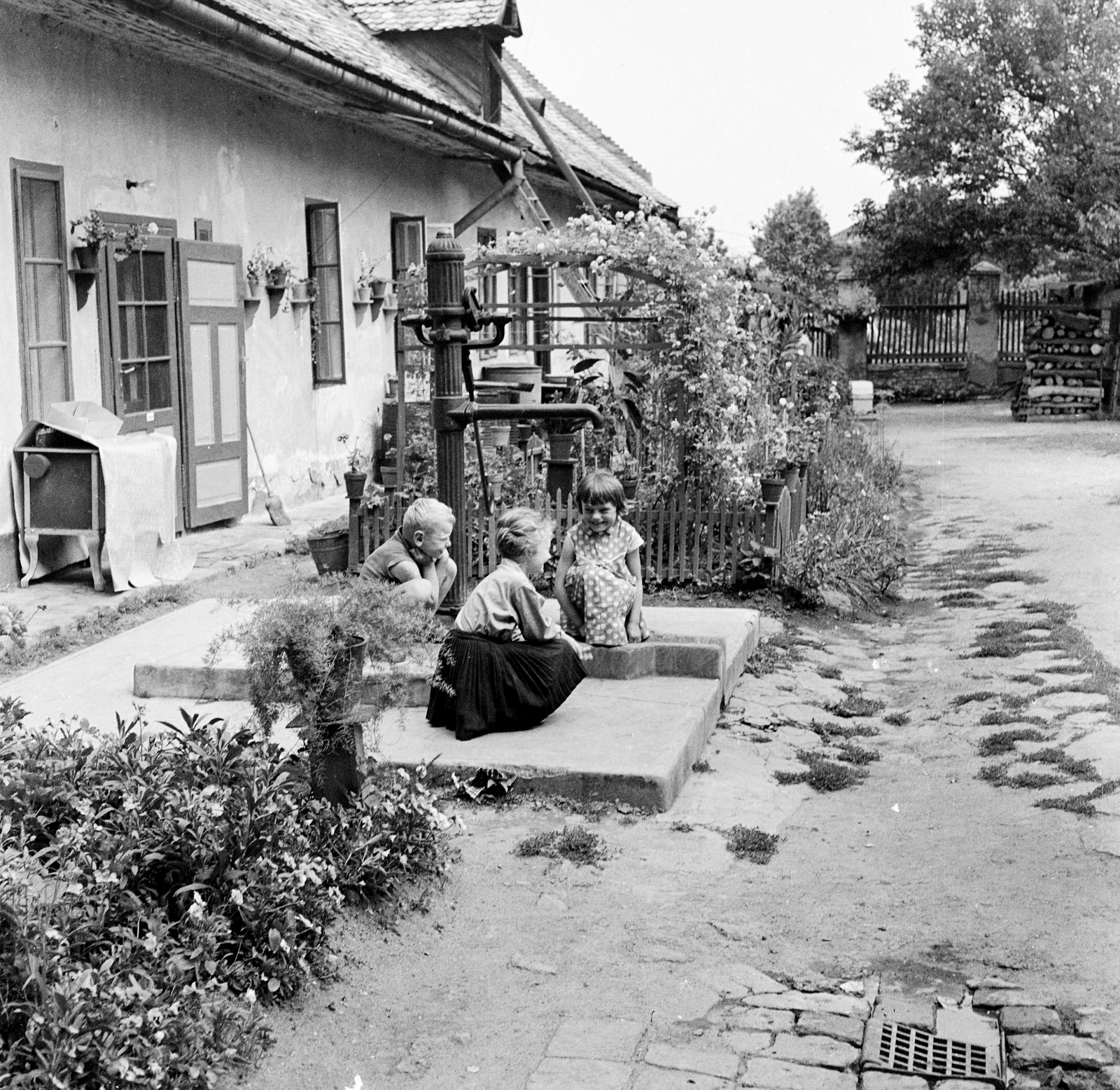 1959, Zsanda Zsolt, Vajszada Károly, kút, Fortepan #53791