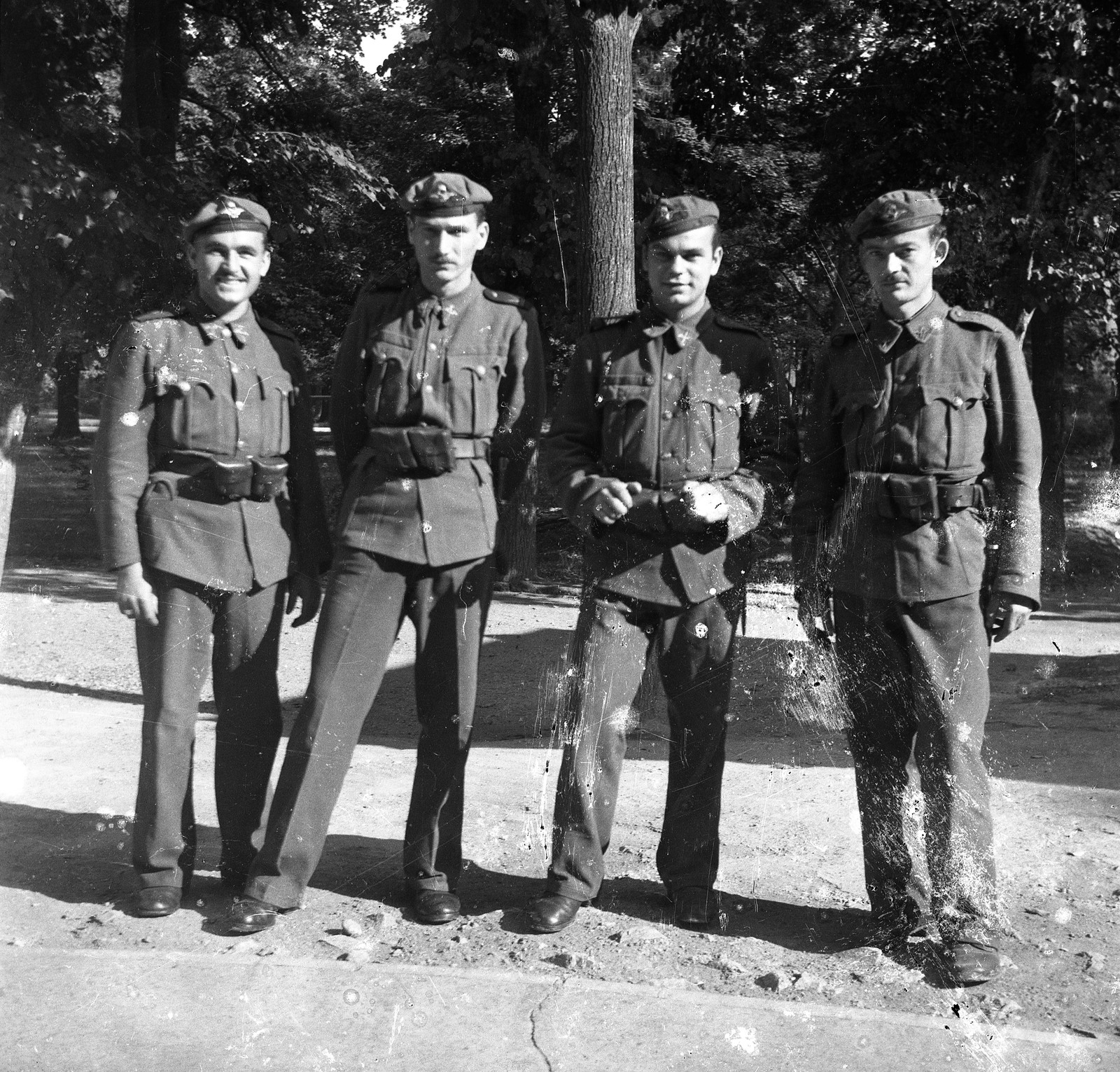 1941, Nagy Gyula, uniform, tableau, men, Fortepan #54134