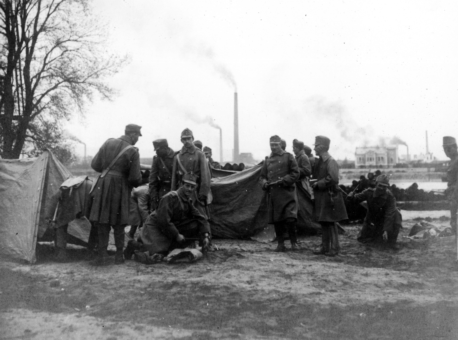 , 1916, Urbán gyűjtemény, első világháború, sátor, kémény, füst, Fortepan #54300