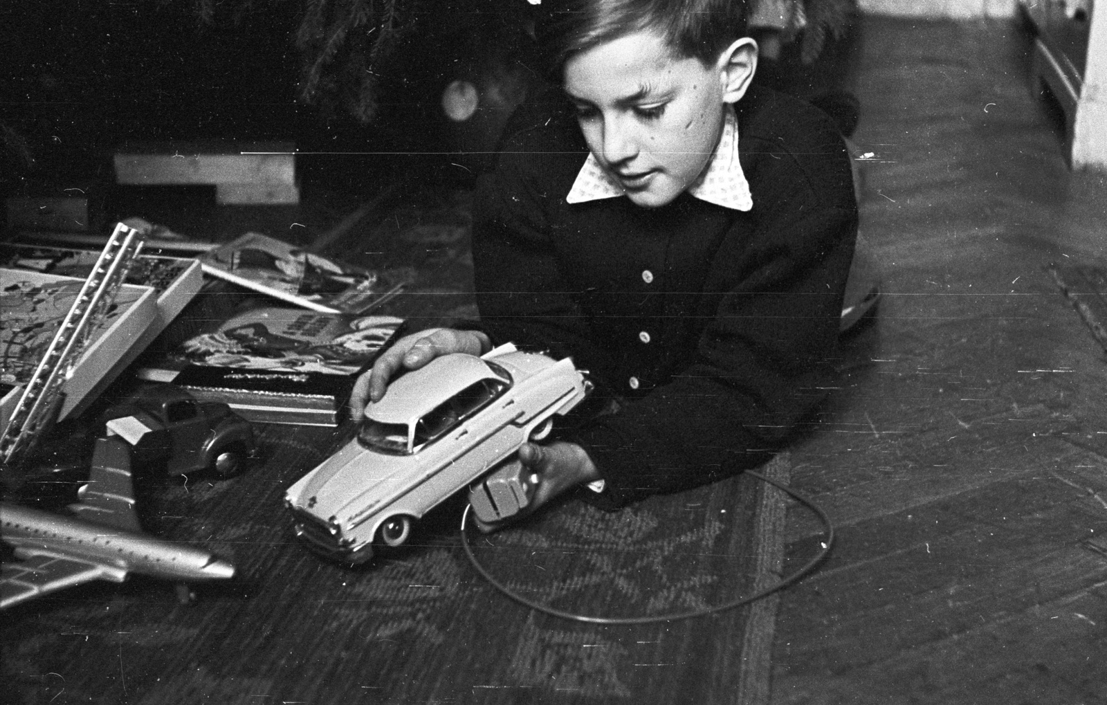 1958, Lencse Zoltán, model car, toy, kid, Fortepan #54602