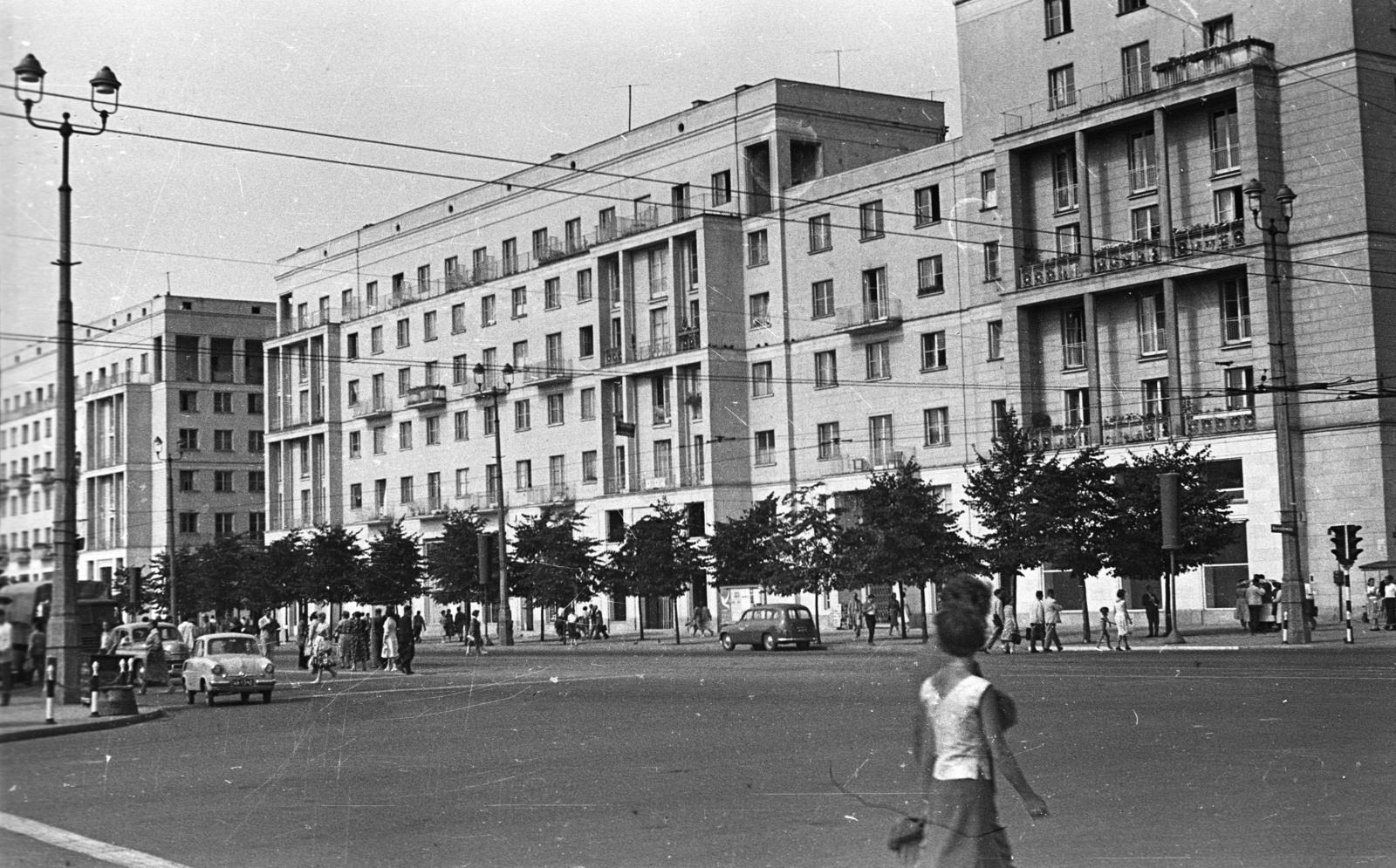 Poland, Warsaw, ulica Marszalkowska az ulica Swietokrzyska kereszteződésénél., 1958, Lencse Zoltán, Fortepan #54697