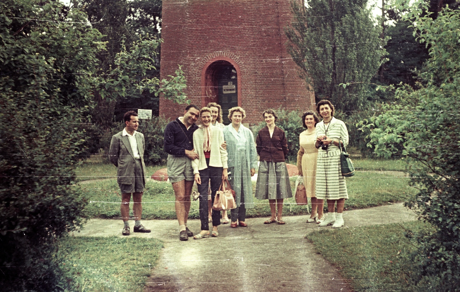 Poland, Chľaba, világítótorony., 1958, Lencse Zoltán, colorful, tableau, lighthouse, Fortepan #54771