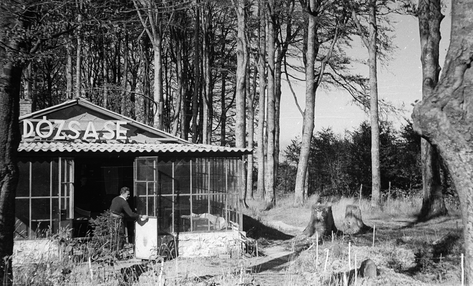 Hungary, Kékestető, Dózsa Síház., 1959, Lencse Zoltán, Fortepan #54822