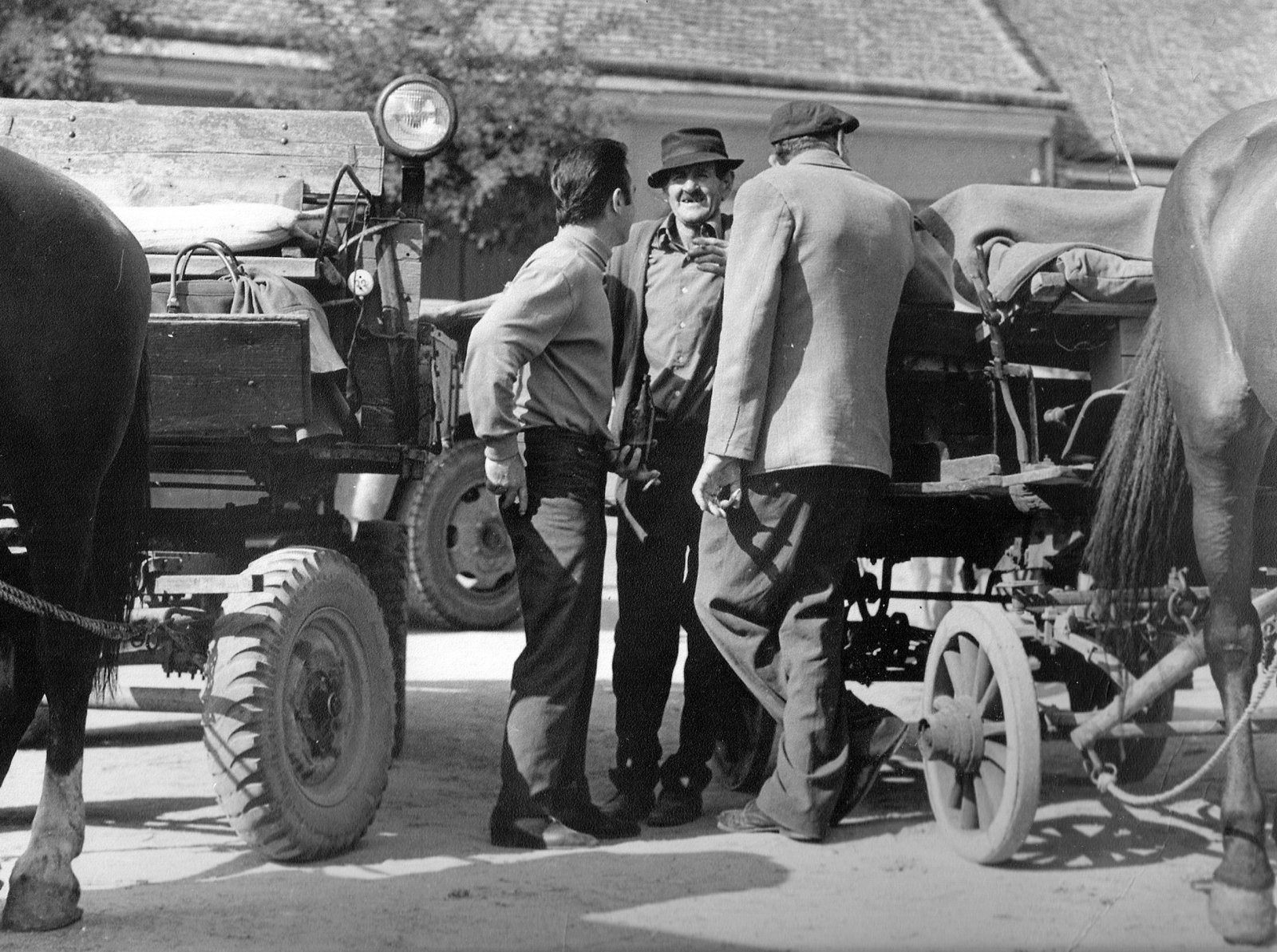 1968, Vörös István, men, Horse-drawn carriage, Fortepan #54940