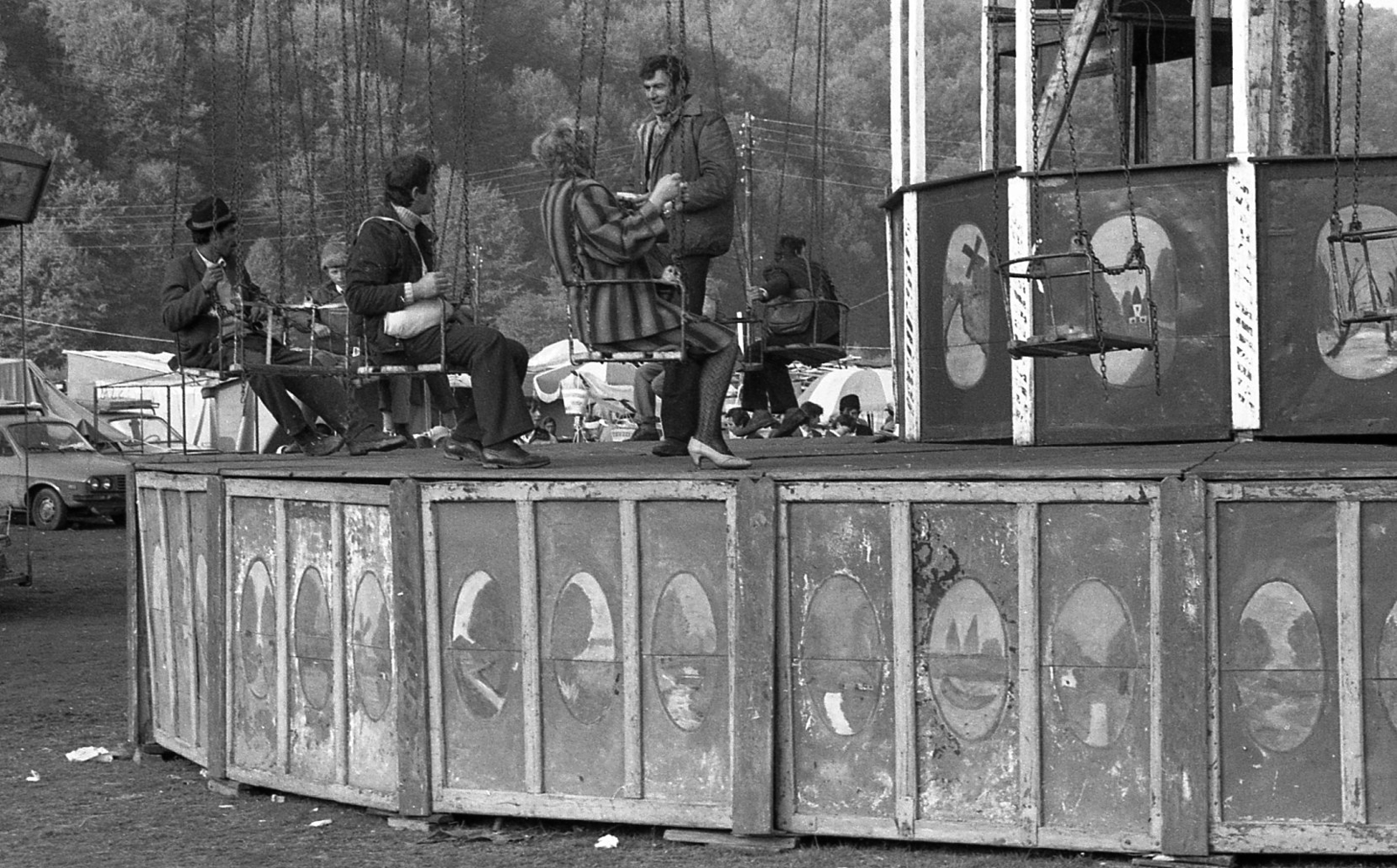 Romania,Transylvania, Negreni, országos vásár., 1988, Vova, carousel, fair, fun-fair, Fortepan #55040