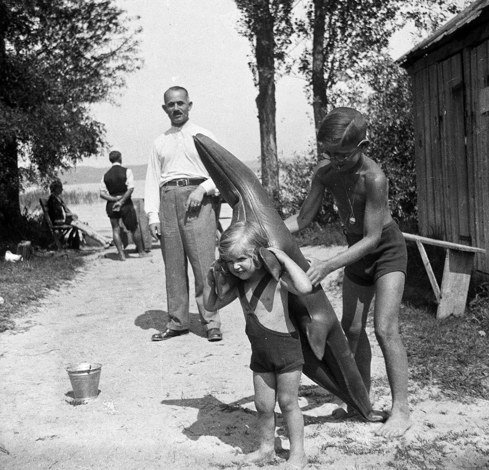 1933, Magyar Bálint, beach stuff, Fortepan #55499