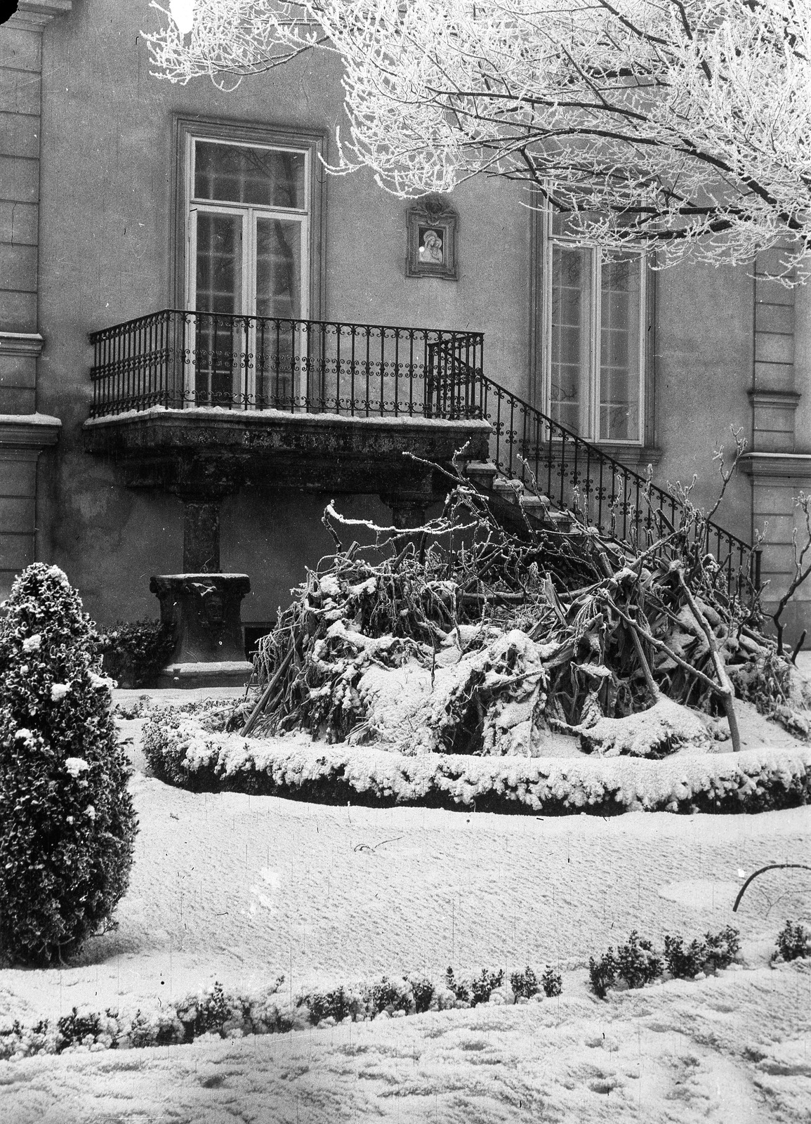 1908, Magyar Bálint, winter, snow, balcony, Fortepan #55627