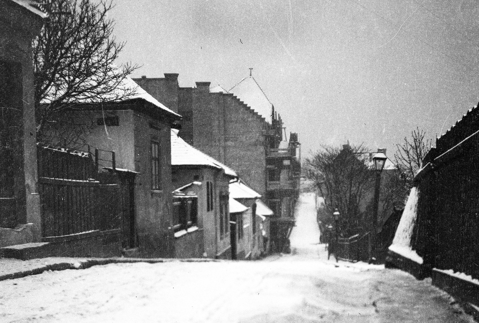 Hungary, Budapest I., Naphegy utca a Fém utca felől nézve., 1913, Magyar Bálint, winter, snow, Budapest, Fortepan #55670