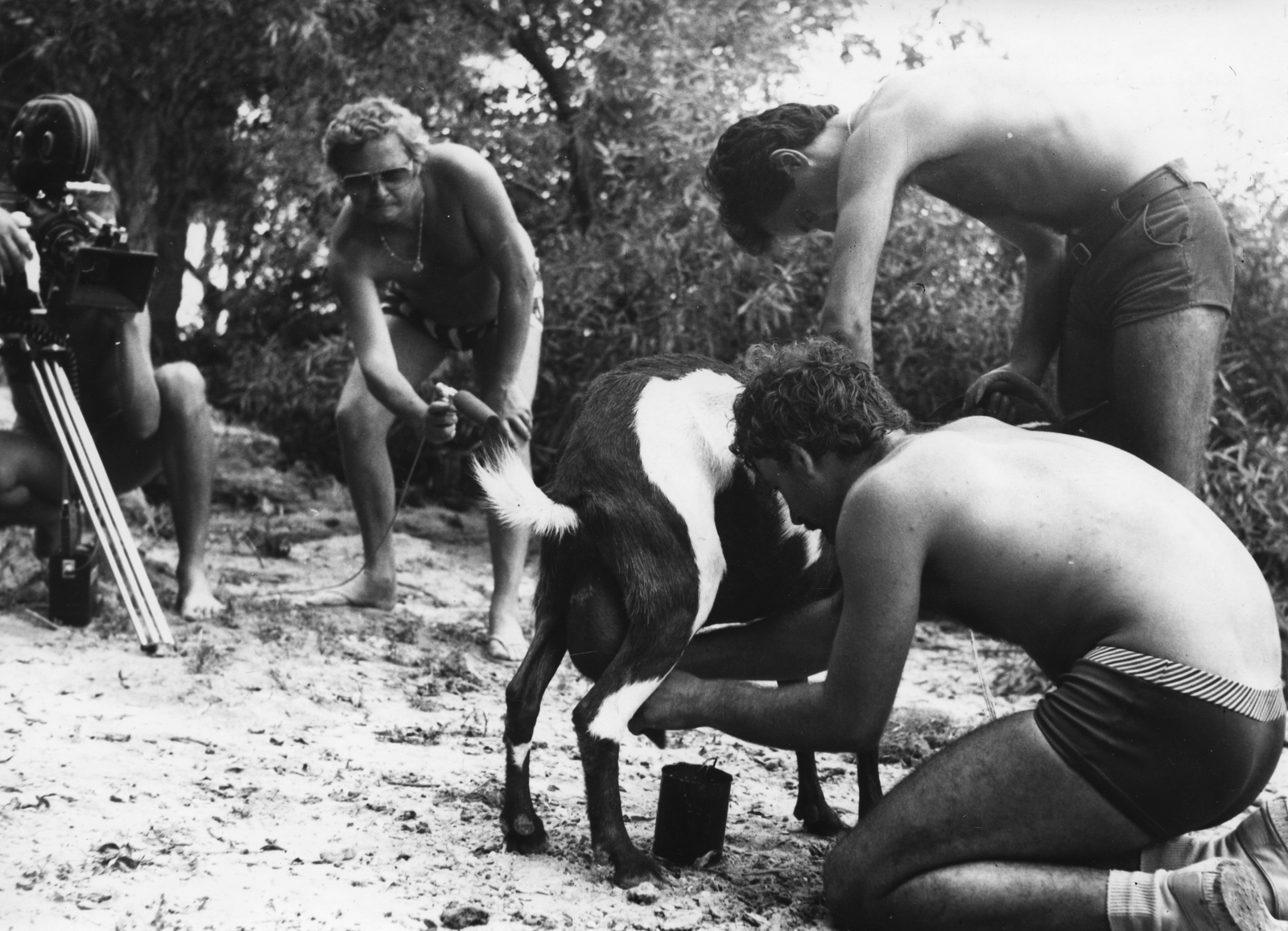 Hungary, az MTV Csavarhúzó, avagy a Duna Robinsonjai című műsorának forgatása. Középen Kökényessy Ferenc rendező., 1979, Rádió és Televízió Újság, Buzási Péter, Hungarian TV, Fortepan #56287