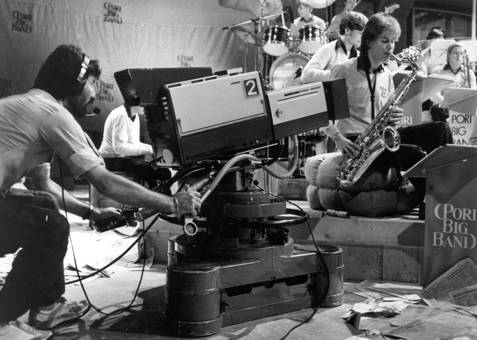 Hungary, a finn Pori Big Band jazz együttes., 1980, Rádió és Televízió Újság, Hungarian TV, Fortepan #56466