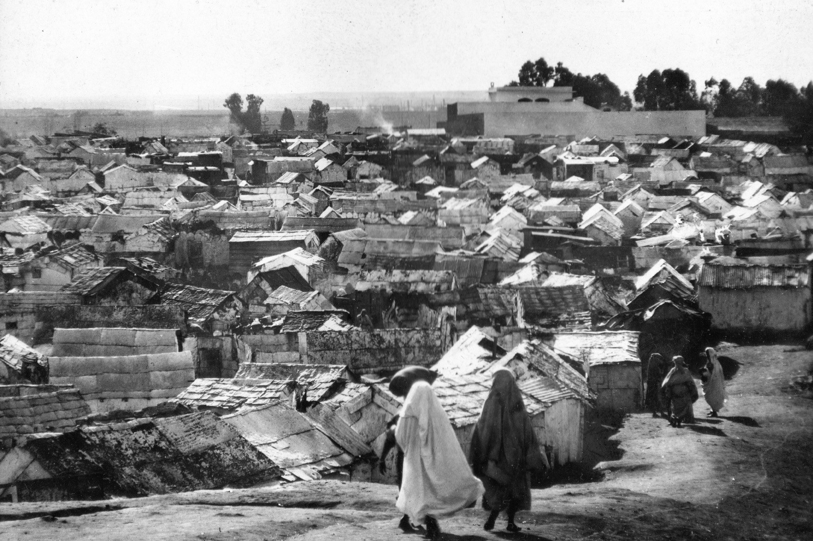 Morocco, Casablanca, Bidon Ville., 1936, Balassa Péter, genre painting, roof, Fortepan #56666