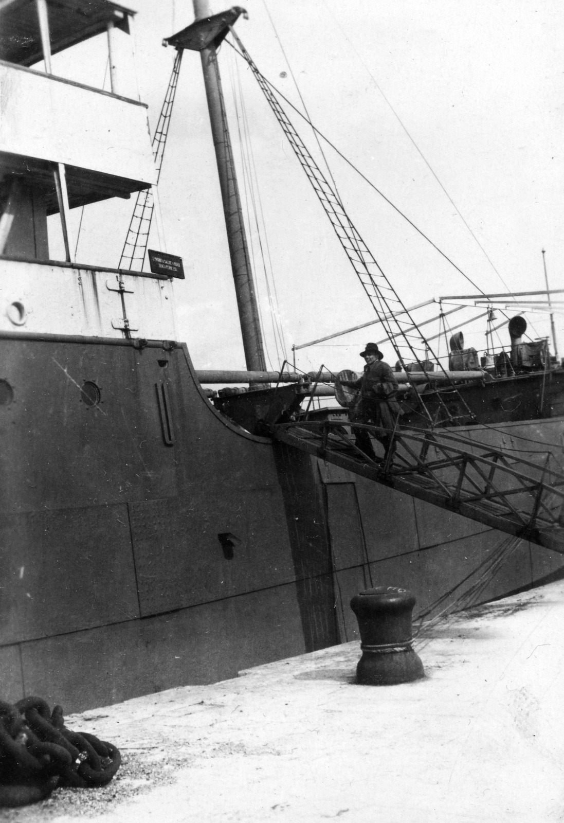1937, Balassa Péter, ship, port, ship steps, Fortepan #56704