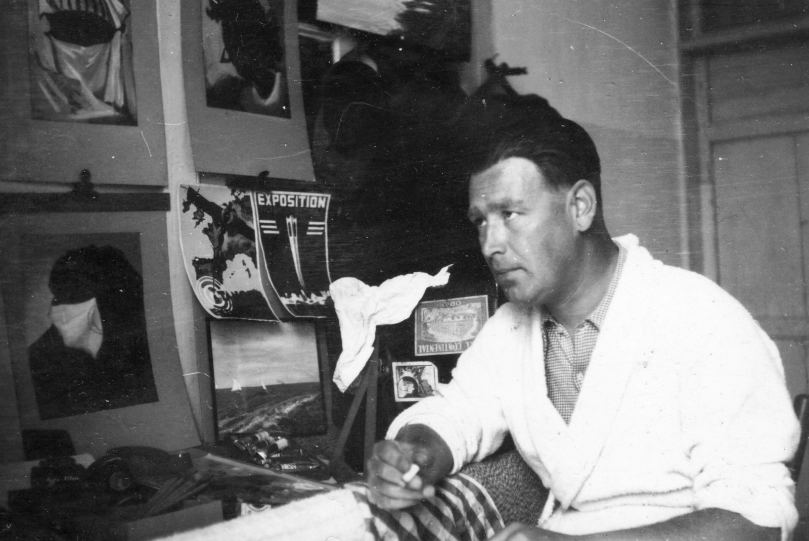 1934, Balassa Péter, portrait, ad, cigarette, poster, man, Fortepan #56735