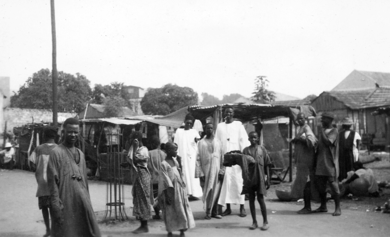 Senegal, Dakar, piactér., 1934, Balassa Péter, men, travelling, kid, african-american, exotic, Fortepan #56752