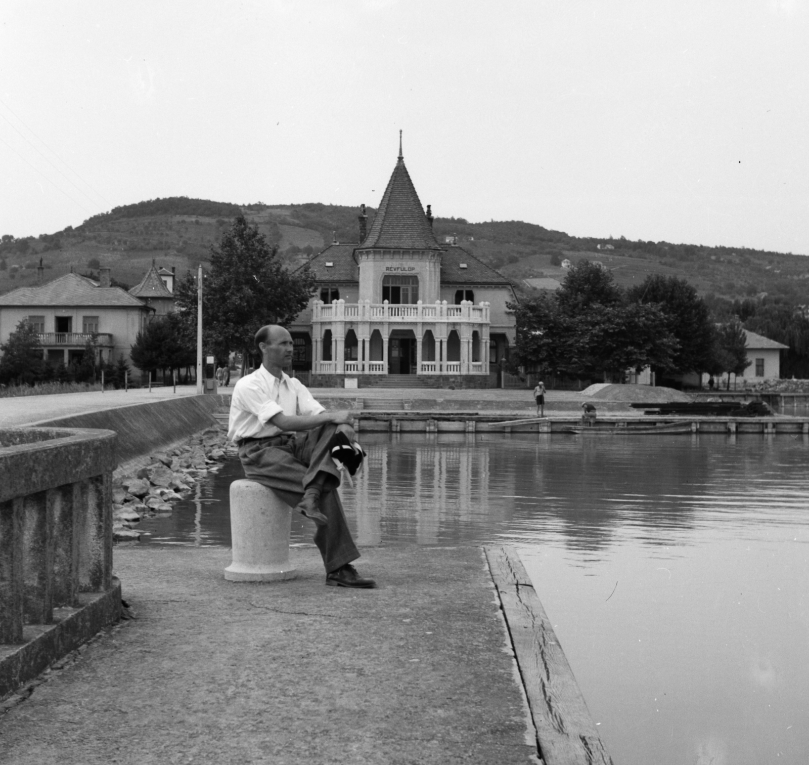Hungary,Lake Balaton, Révfülöp, hajóállomás., 1940, Góg Emese, Fortepan #56793