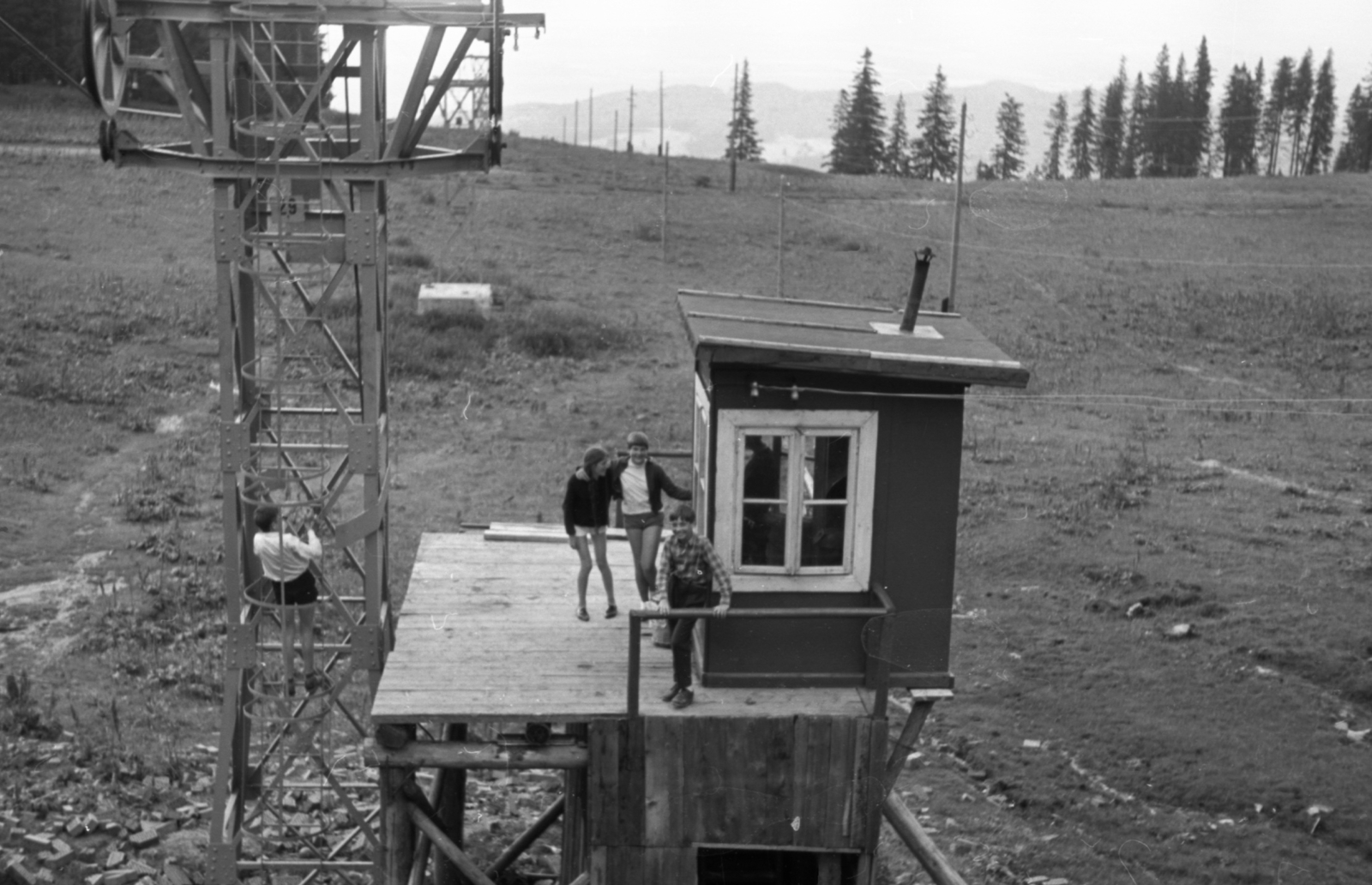 Romania,Transylvania, Brașov, Brassópojana., 1969, Piarista Levéltár/Holl Béla, cableway, Fortepan #56869