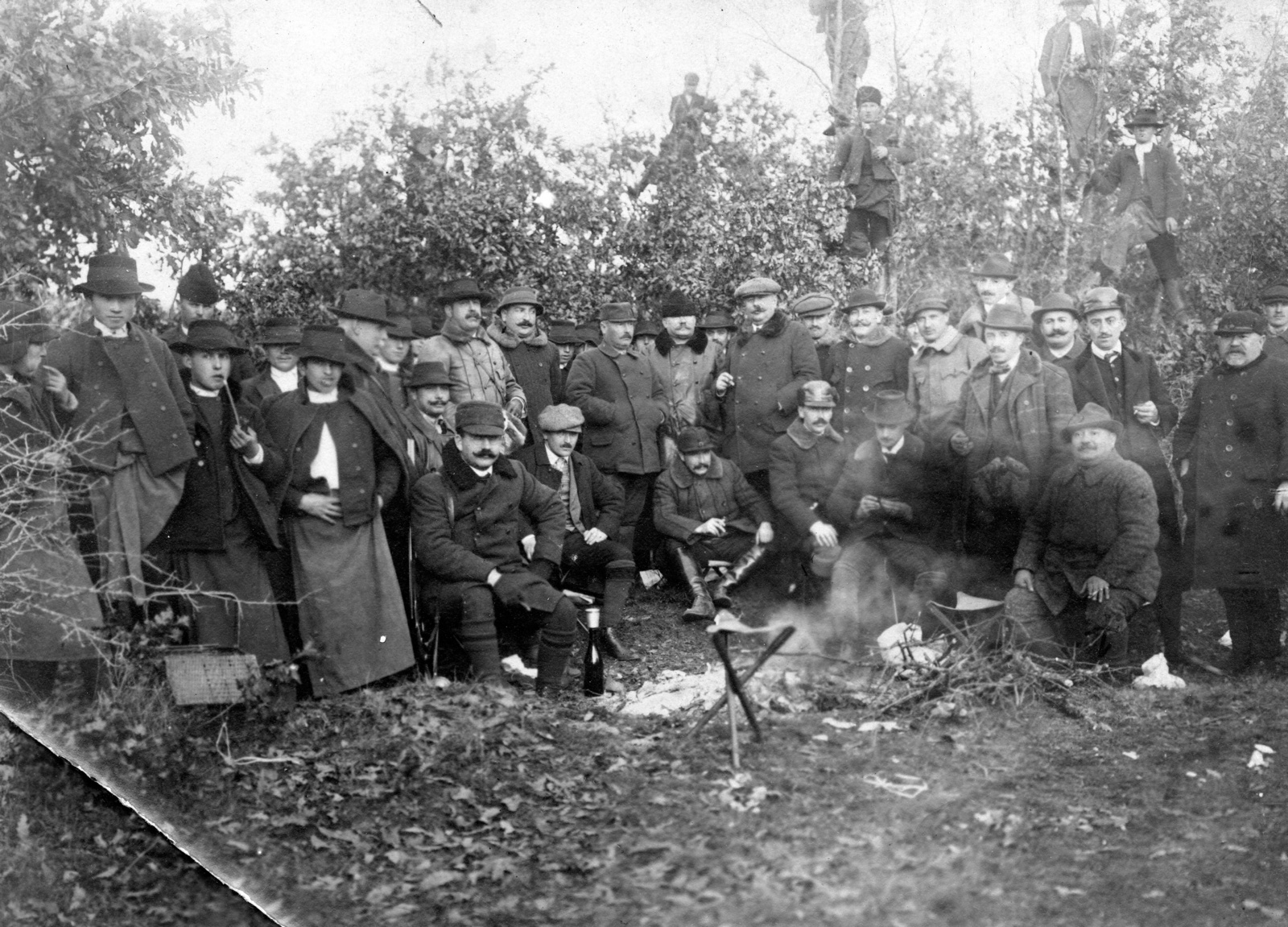 Hungary, Nemesvámos, 1913, Karabélyos Péter, tableau, pipe, Fortepan #57130