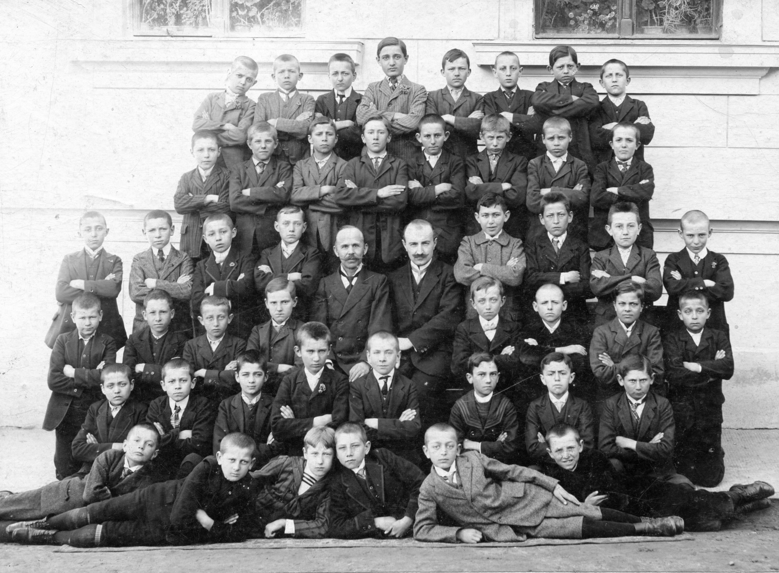 1915, Karabélyos Péter, class photo, tableau, Fortepan #57131
