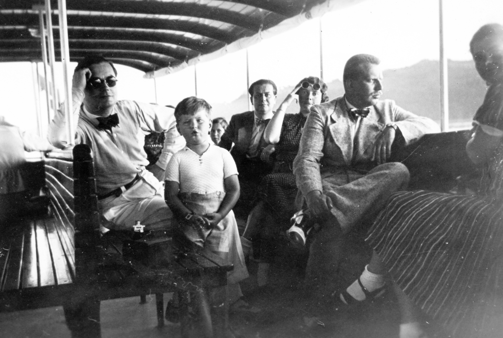 1939, Karabélyos Péter, ship, genre painting, shades, bow tie, Fortepan #57444