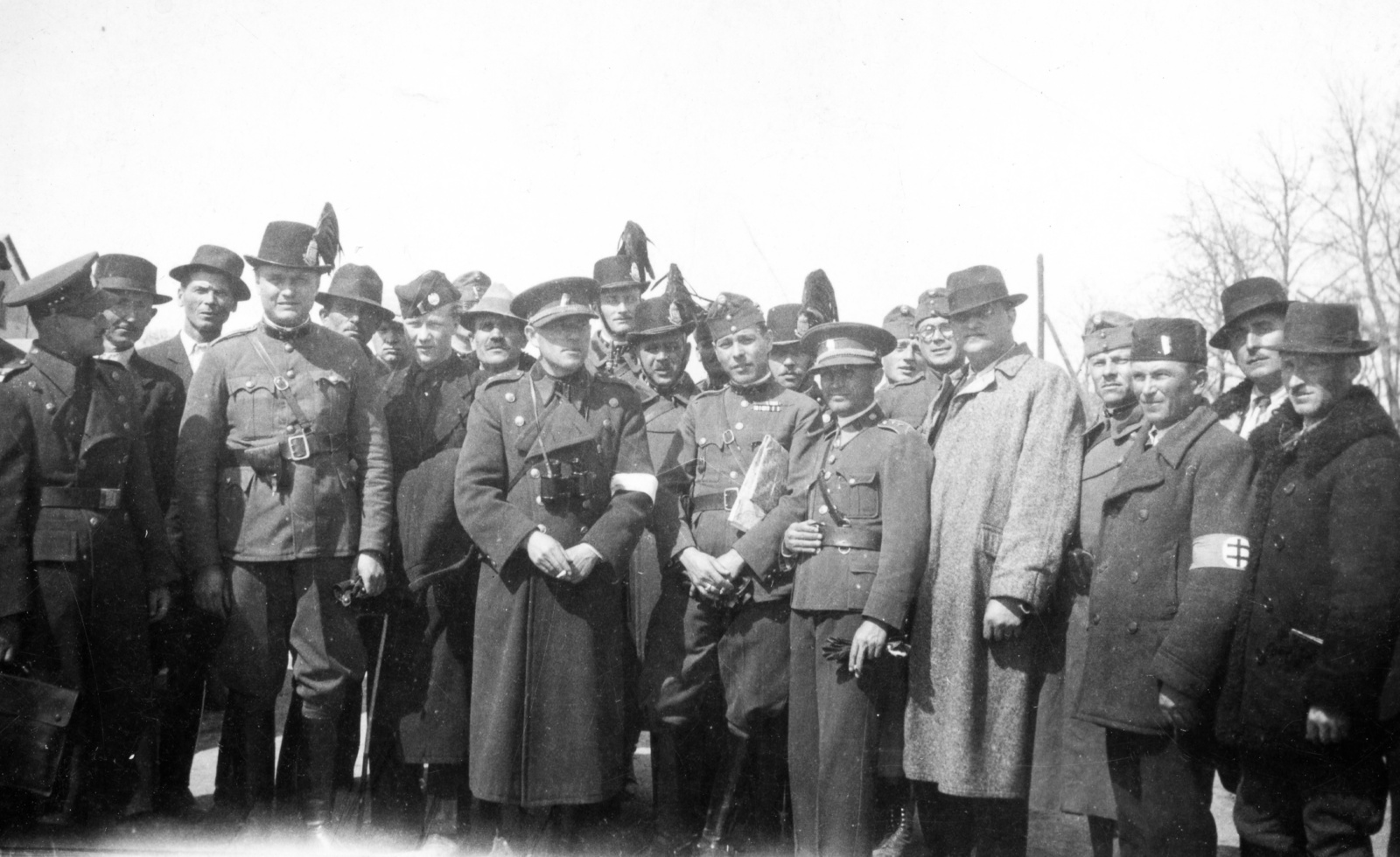 1939, Karabélyos Péter, gendarme, telescope, soldier, armband, double crest, Fortepan #57466