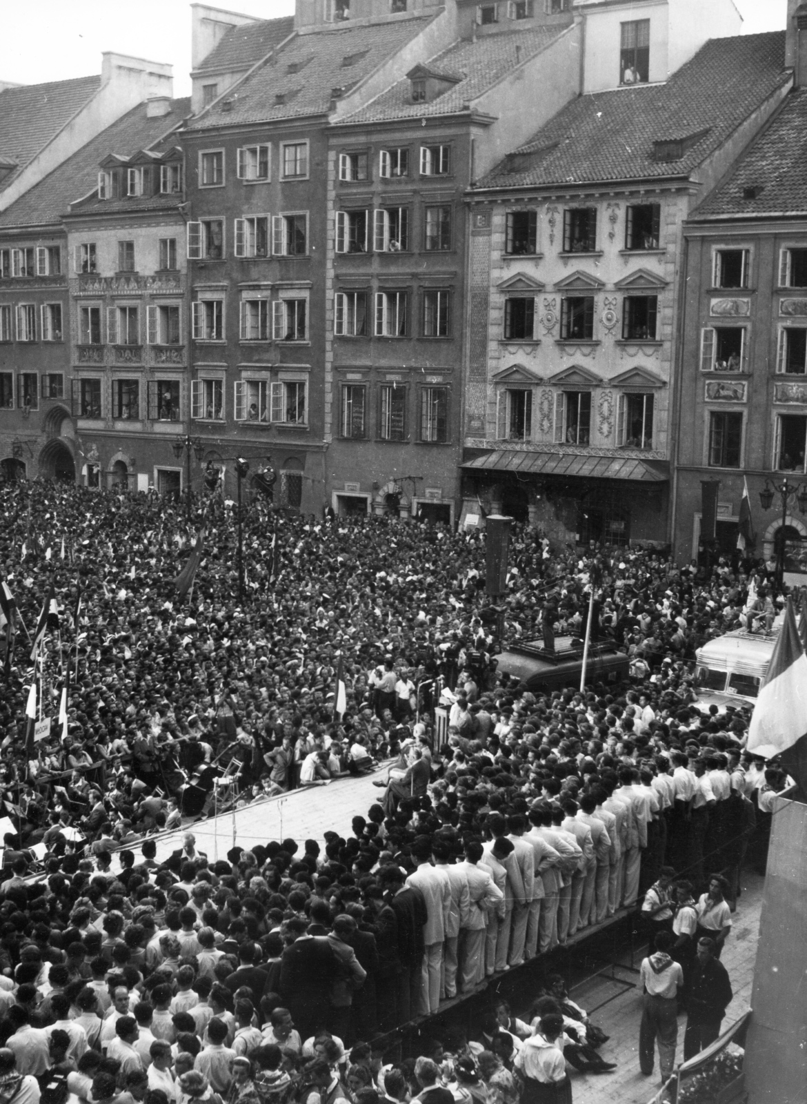 Poland, Warsaw, Óvárosi piactér (Rynek Starego Miasta)., 1961, Fortepan, mass, Fortepan #57640