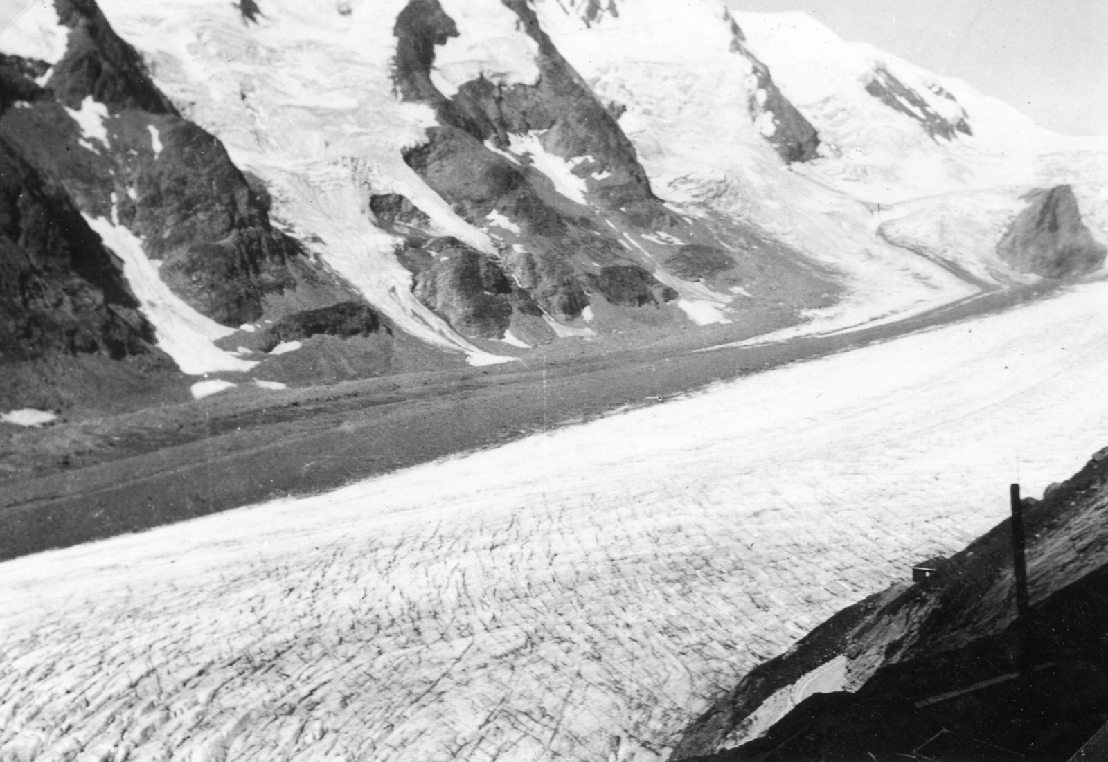 Austria, Grossglockner, Pasterze gleccser a Kaiser Franz Josef Hausból nézve., 1935, Fortepan/Album055, snow, landscape, rock, Fortepan #58040