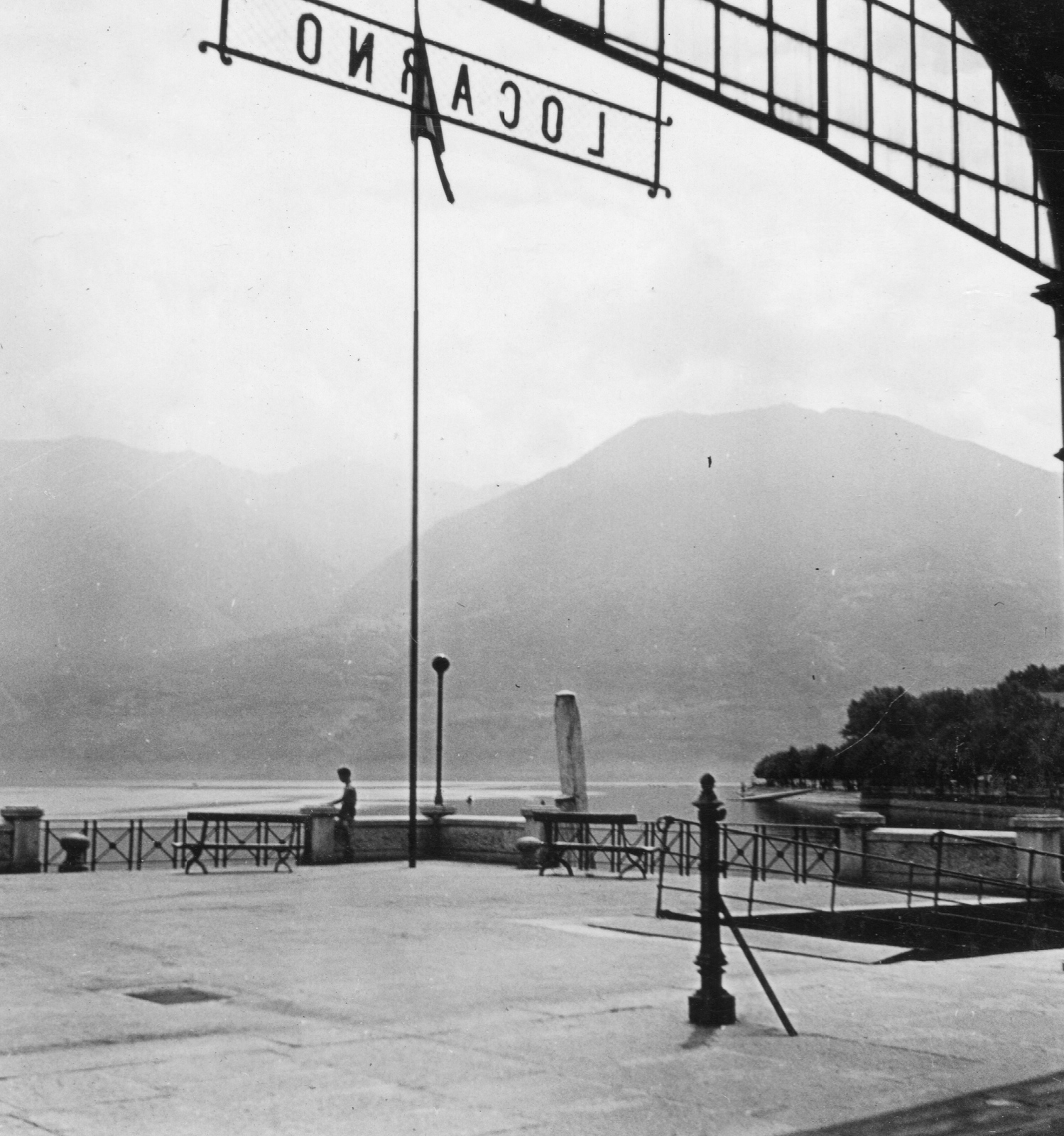 Svájc, Locarno, hajóállomás a Lago Maggiore-n., 1935, Fortepan/Album086, zászló, Fortepan #58076