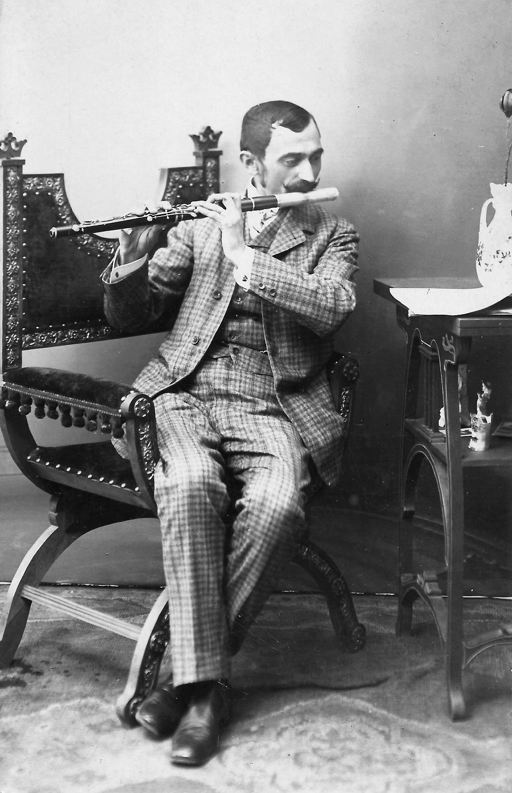1917, Horváth Lajos, musical instrument, musician, flute, Fortepan #58211