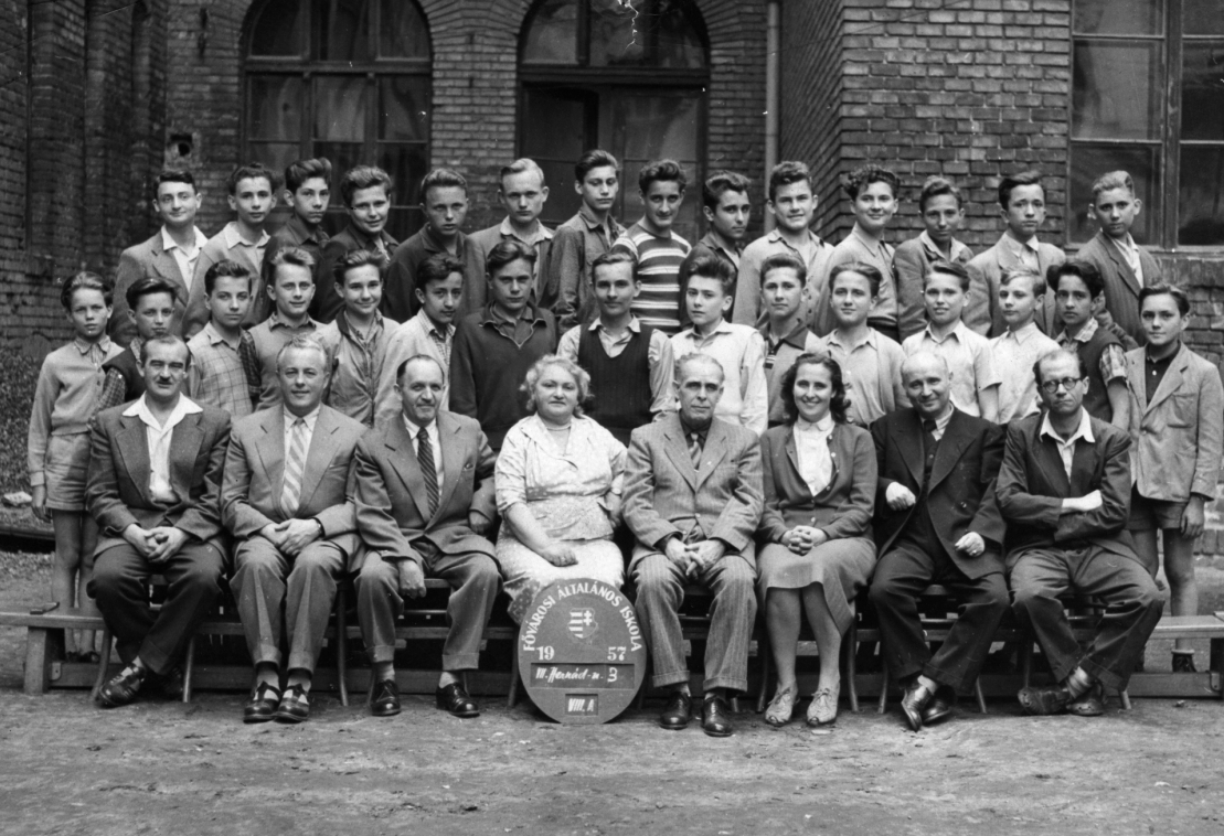 Hungary, Budapest VII., Hernád utca 3., Általános iskola., 1957, Párdányi Miklós, class photo, Budapest, Fortepan #58284