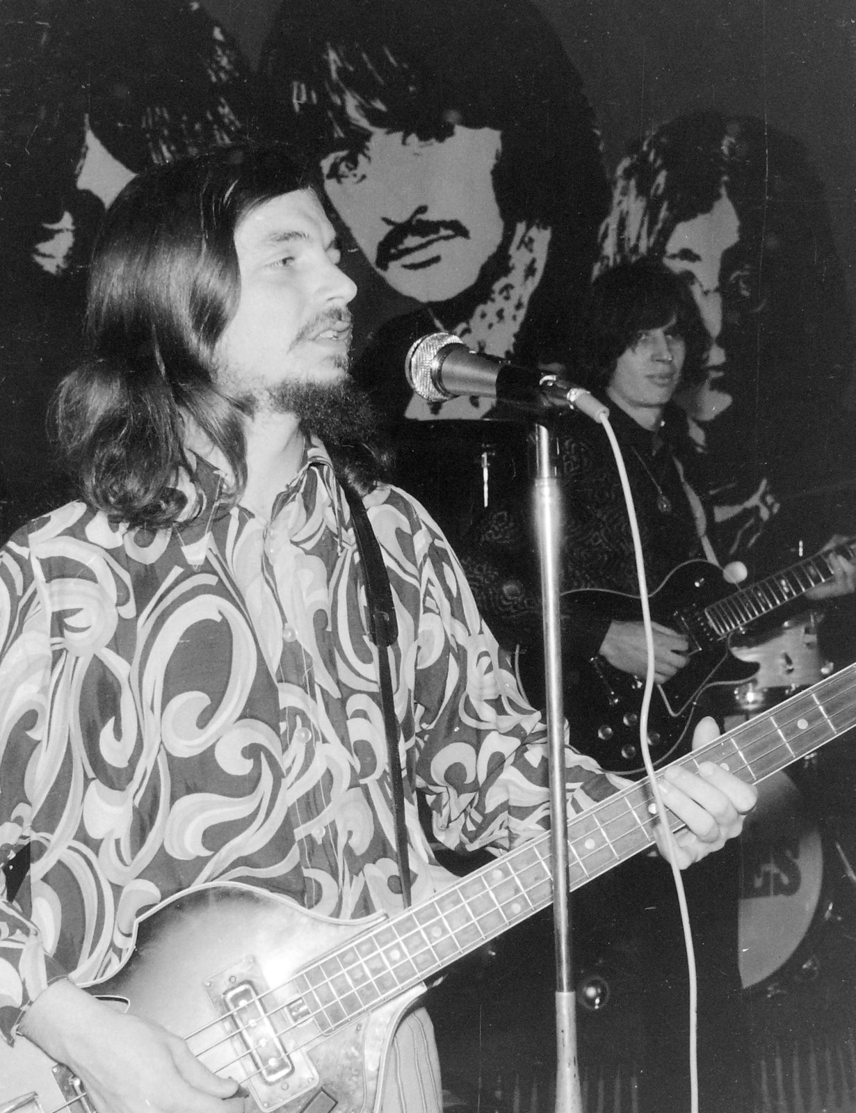 Hungary, Illés-együttes, Szörényi Szabolcs és Bródy János., 1970, Nagy Zoltán, beat era, microphone, guitar, singing, electric guitar, Beatles-portrayal, Fortepan #58352