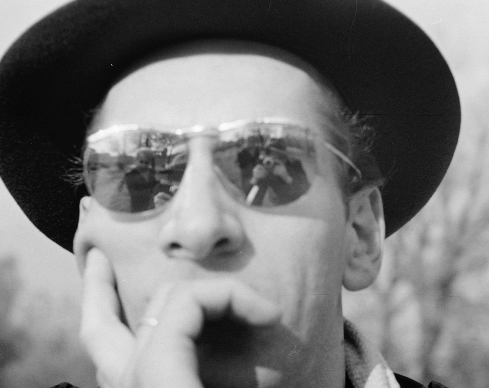 1959, Fortepan, portrait, hat, glasses, shades, camera, man, prop up the head, photography, reflection, Fortepan #5875