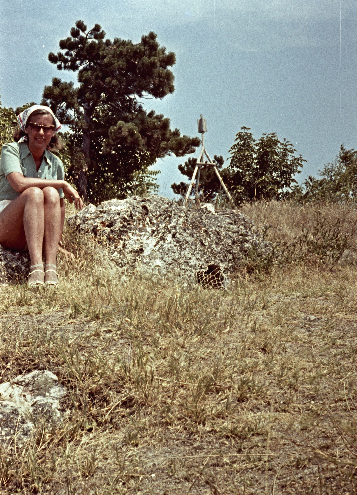 Hungary,Lake Balaton, Tihany Peninsula, 1963, Herbály István, colorful, triangulum point, Fortepan #58855