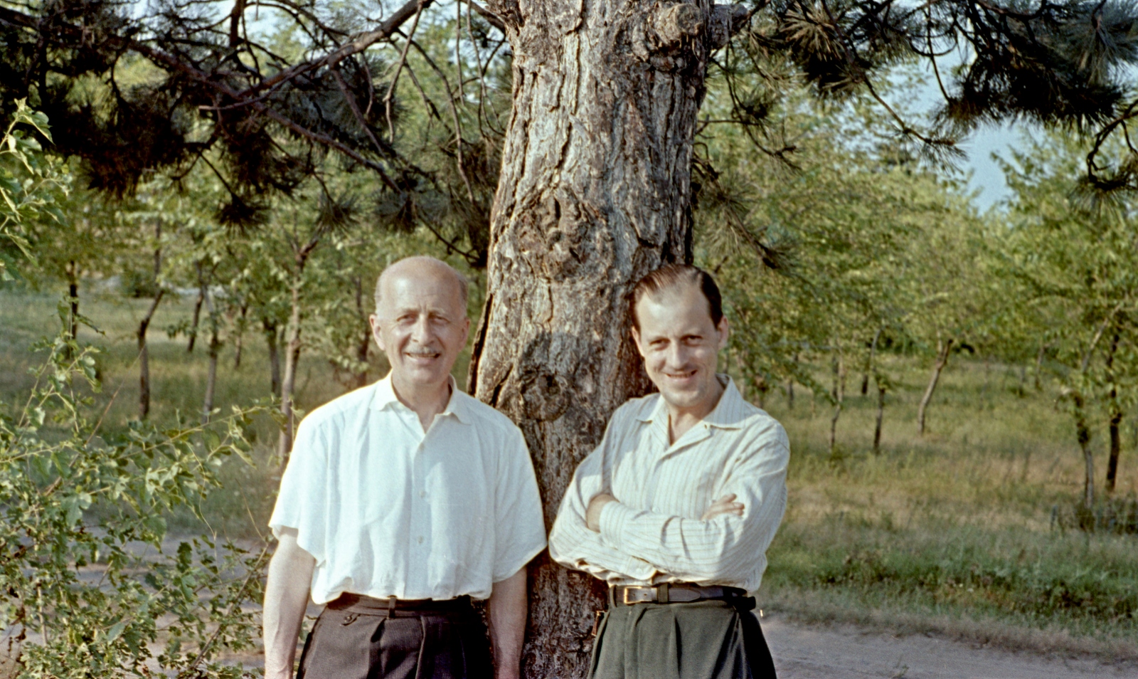 1963, Herbály István, men, double portrait, arms crossed over the chest, colorful, Fortepan #58893