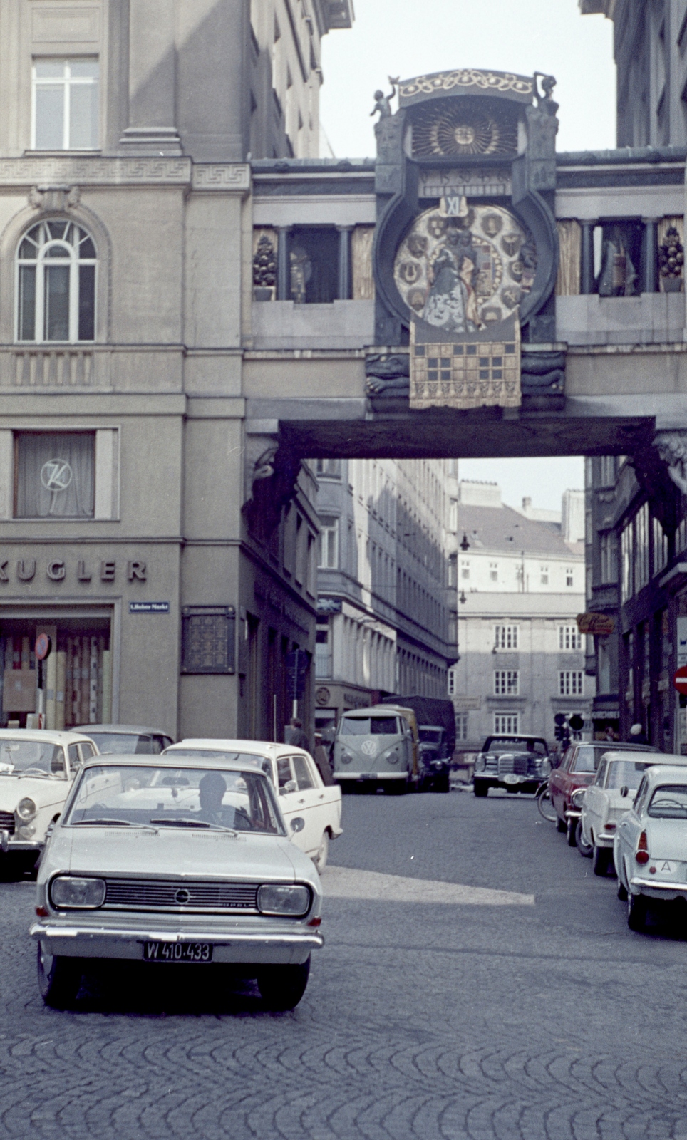 Austria, Vienna, Hoher Markt, Anker óra., 1966, Herbály István, colorful, Fortepan #58903