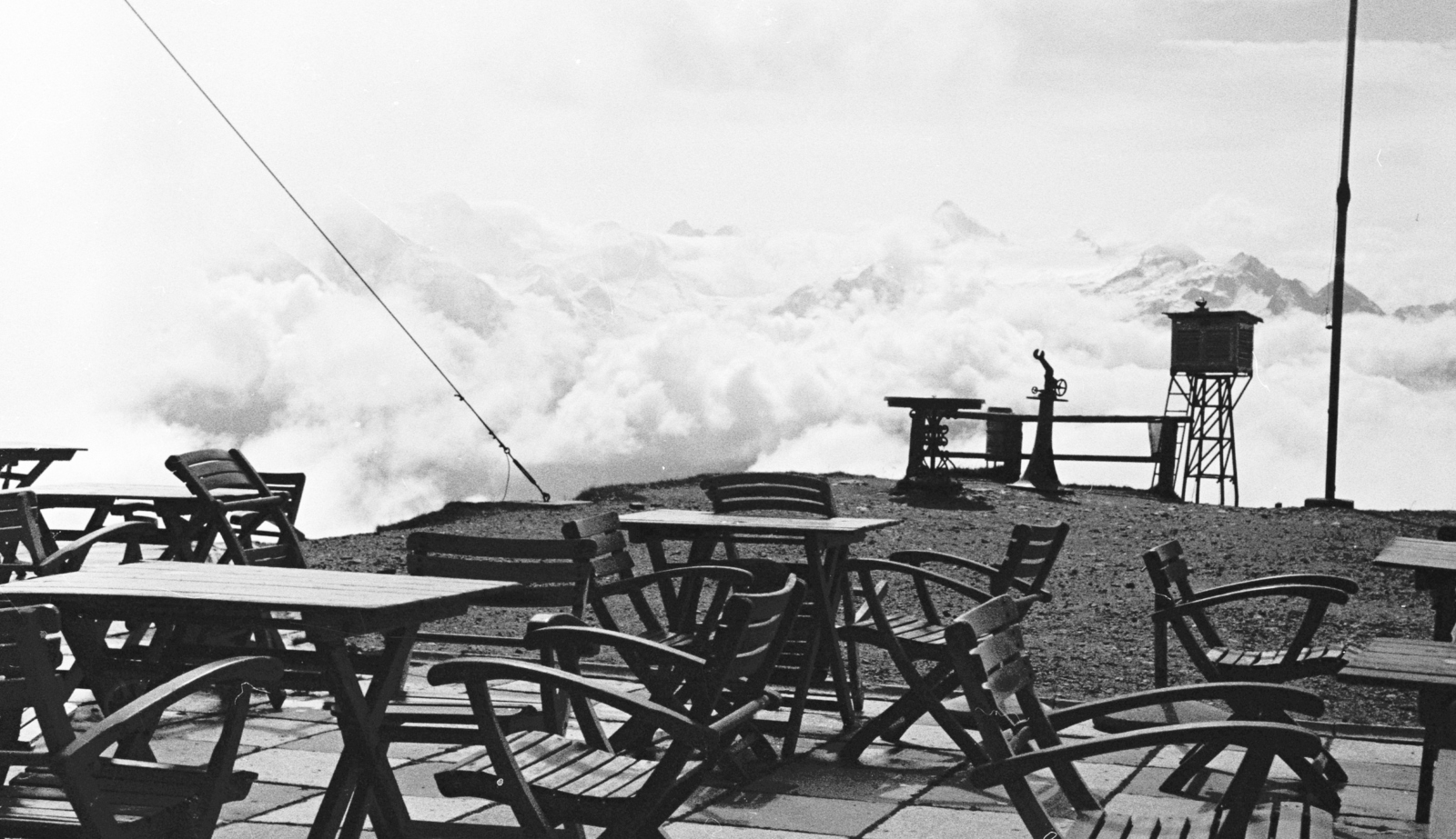 Austria, Schmittenhöhe, kilátás a Magas-Tauern felé., 1966, Herbály István, Fortepan #58907