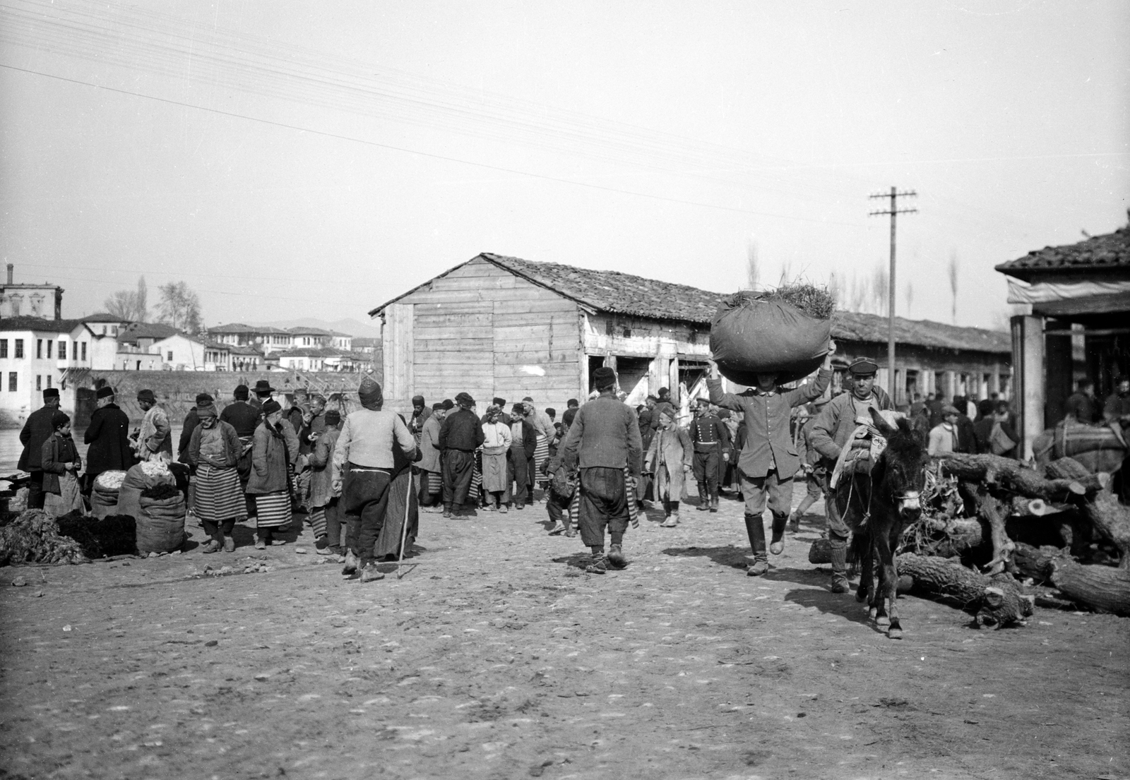 Veles, piac., 1915, Németh Tamás, Urai Dezső, First World War, market, Fortepan #59186