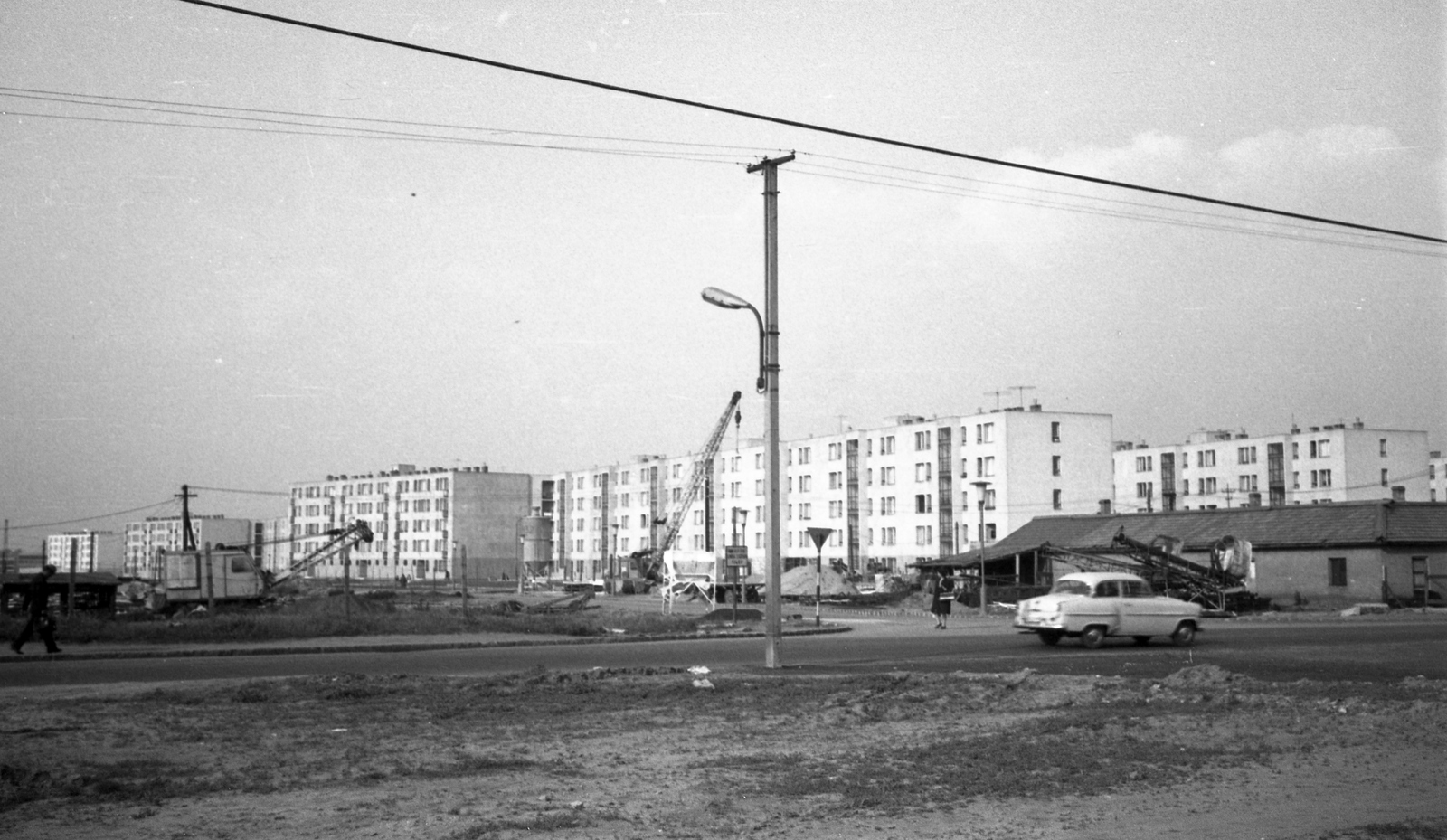 Hungary, Budapest XIV., Kacsóh Pongrác út a Nagy Lajos király út vége felől nézve (később itt az M3-as bevezető szakasza van)., 1965, Braun Antal, Budapest, Fortepan #59402