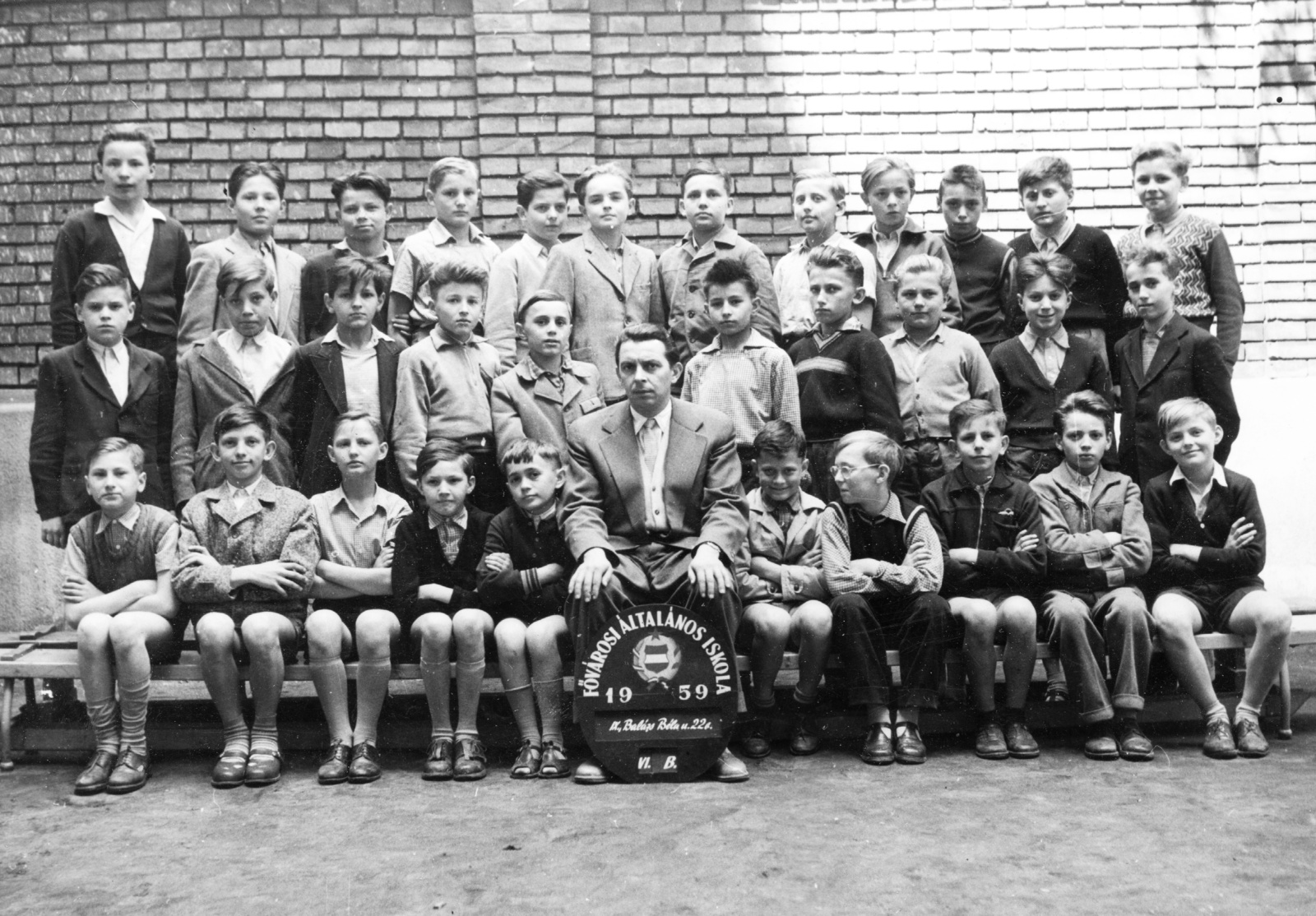 Hungary, Budapest IX., Balázs Béla utca 22/b, Általános Iskola, osztálykép., 1959, Fortepan, Budapest, Fortepan #59611