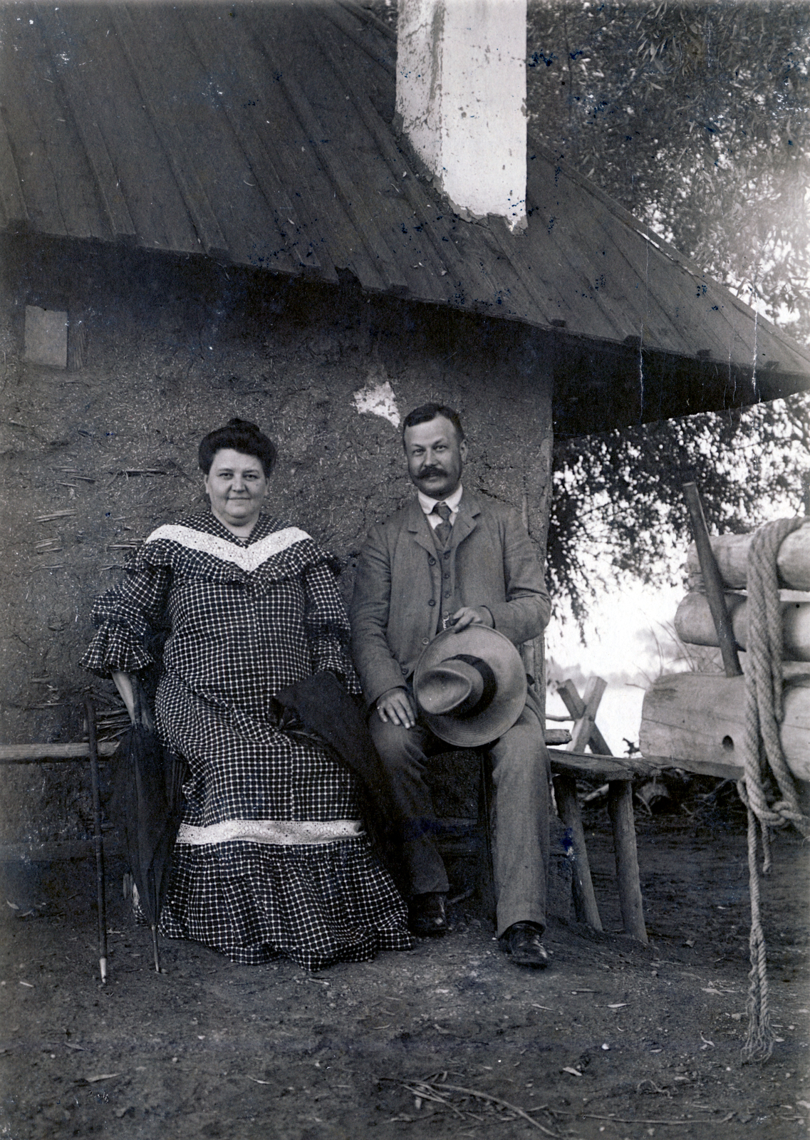 1908, Erdőssy Béla, hat, sunshades, smile, walking cane, fatness, hat in hand, Fortepan #59658
