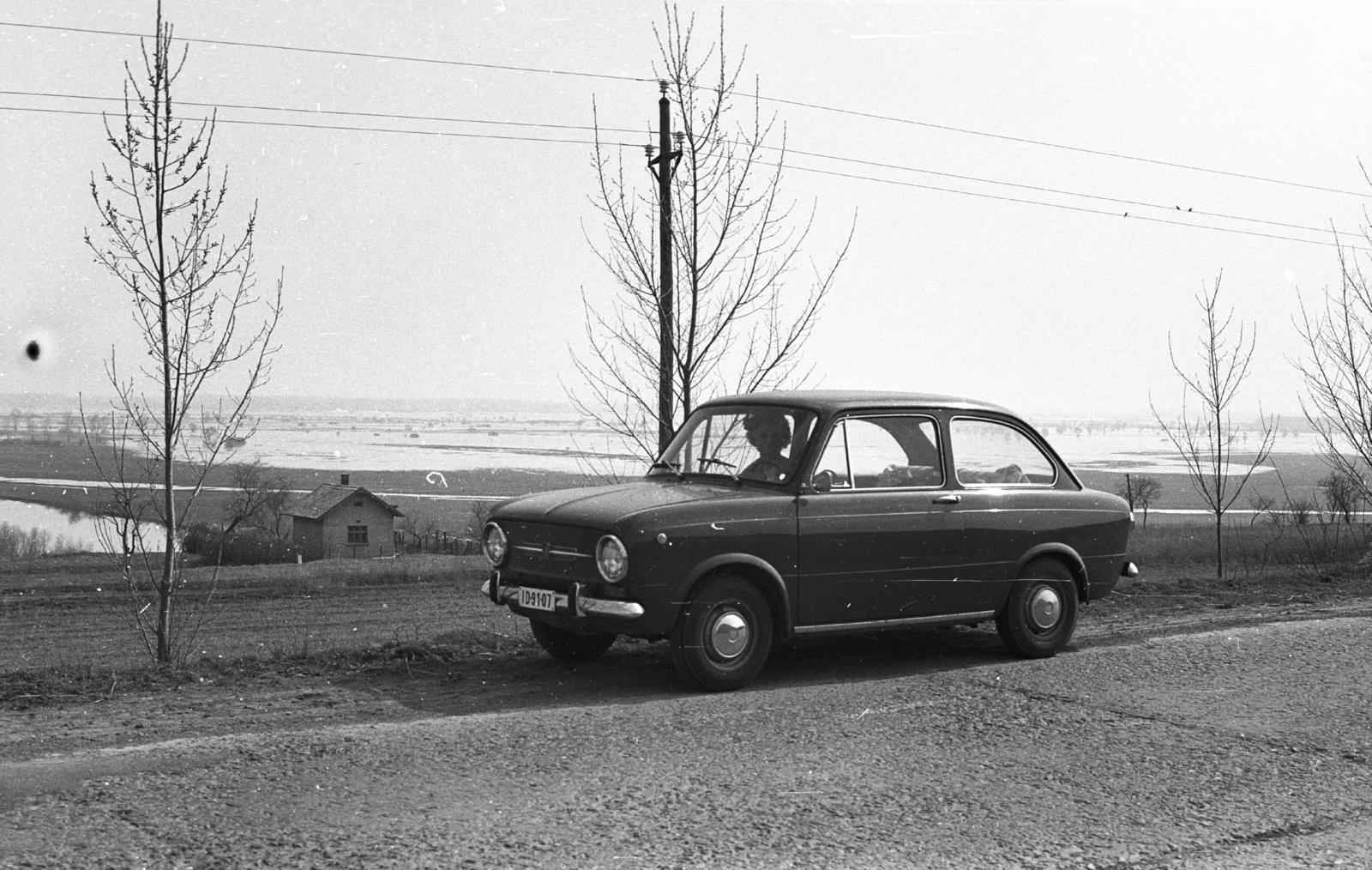 Hungary, 1972, Tóth Lajos, Fiat-brand, Italian brand, flood, automobile, number plate, Fortepan #59715